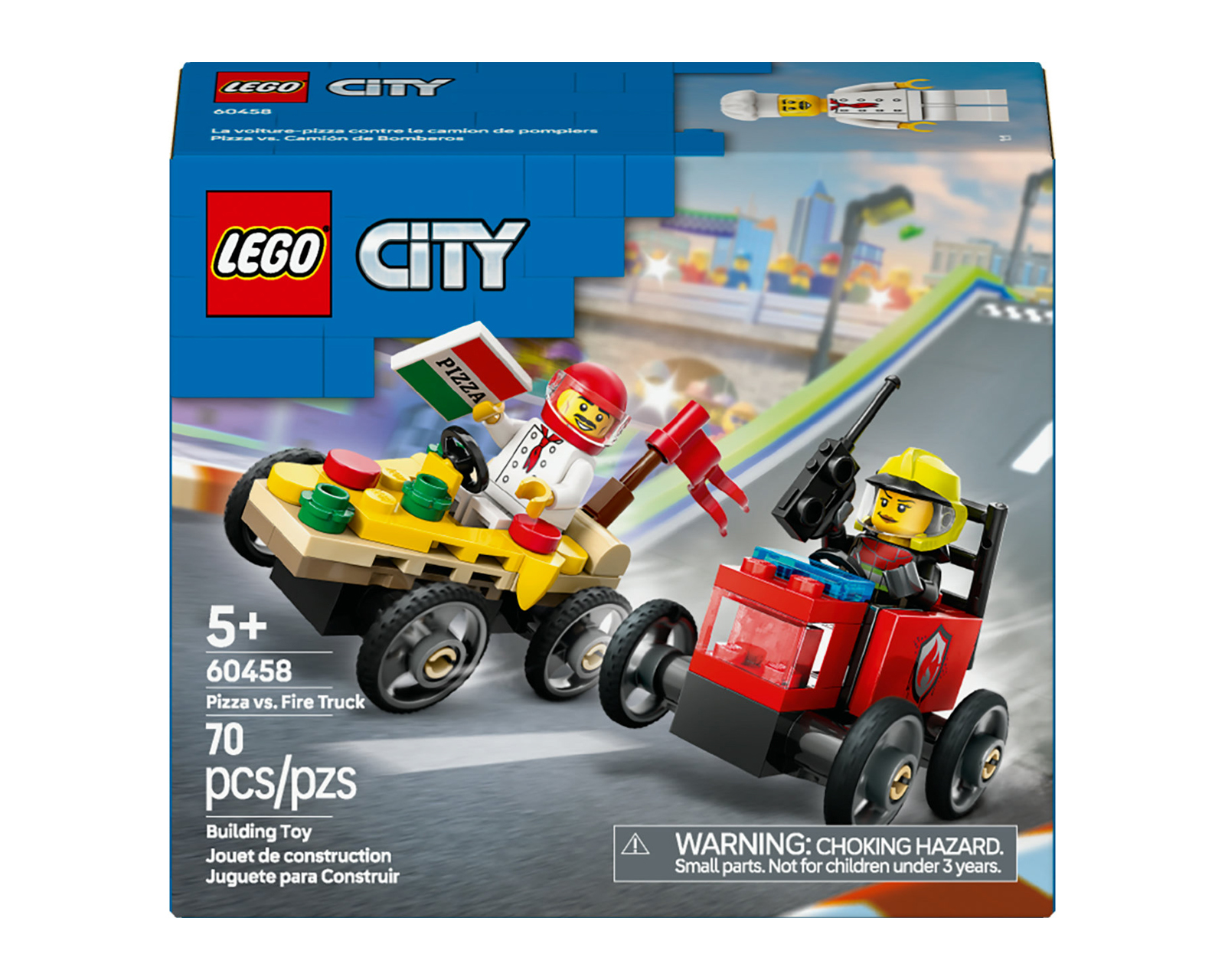 Foto 2 | Foto 2 | LEGO City: Pack de Coches de Carreras Pizza vs Camión de Bomberos
