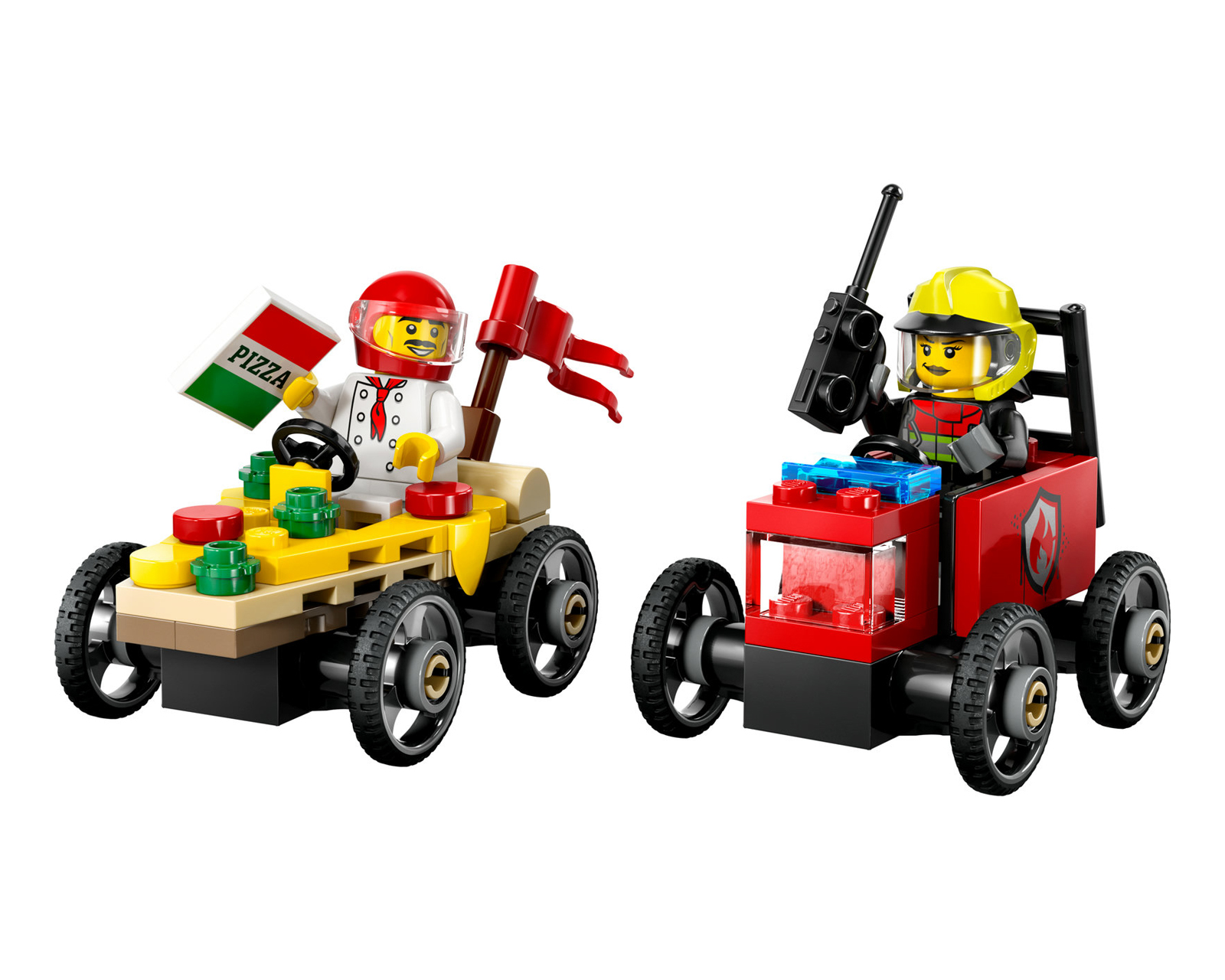 Foto 4 pulgar | Foto 3 | LEGO City: Pack de Coches de Carreras Pizza vs Camión de Bomberos
