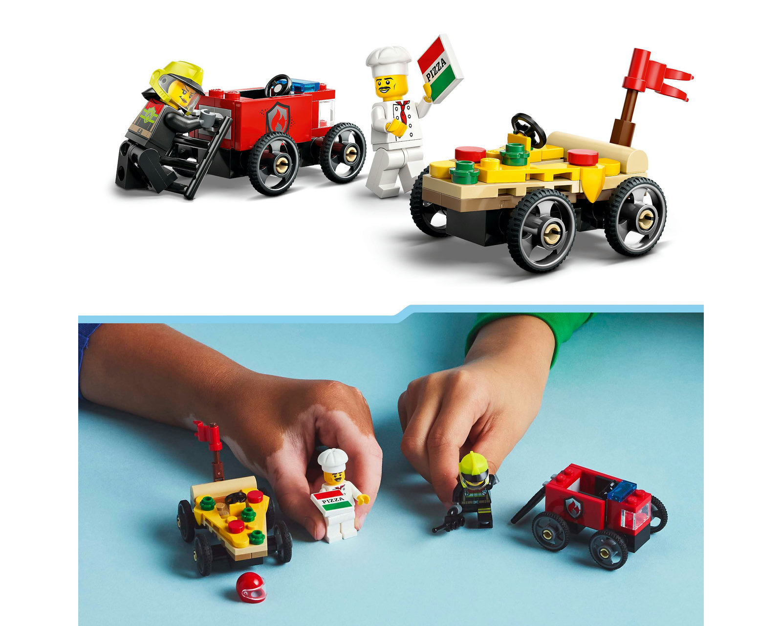 Foto 8 | Foto 8 | LEGO City: Pack de Coches de Carreras Pizza vs Camión de Bomberos