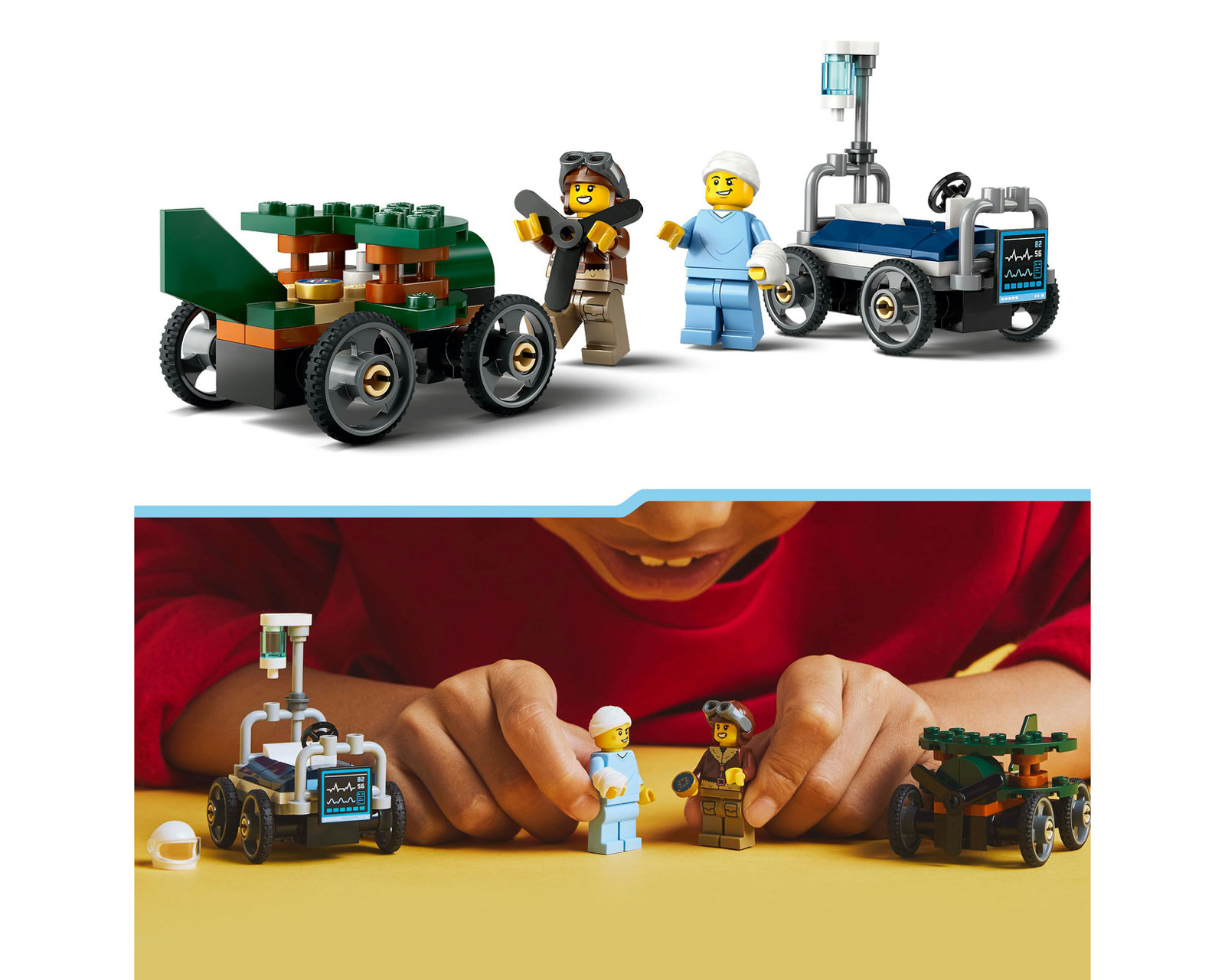 Foto 8 | Foto 8 | LEGO City: Pack de Coches de Carreras Avión vs Cama de Hospital