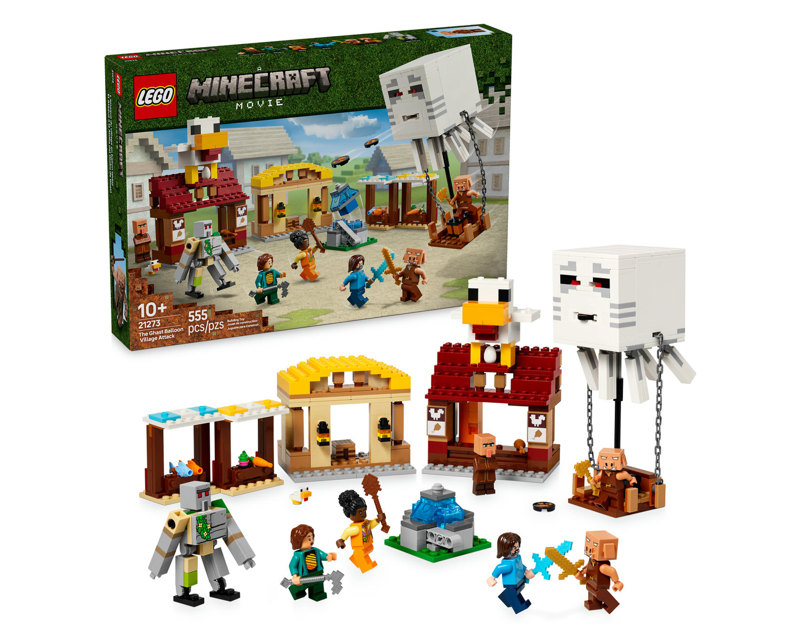 Foto 2 pulgar | Foto 1 | LEGO Minecraft El Ataque a la Aldea del Globo de Ghast