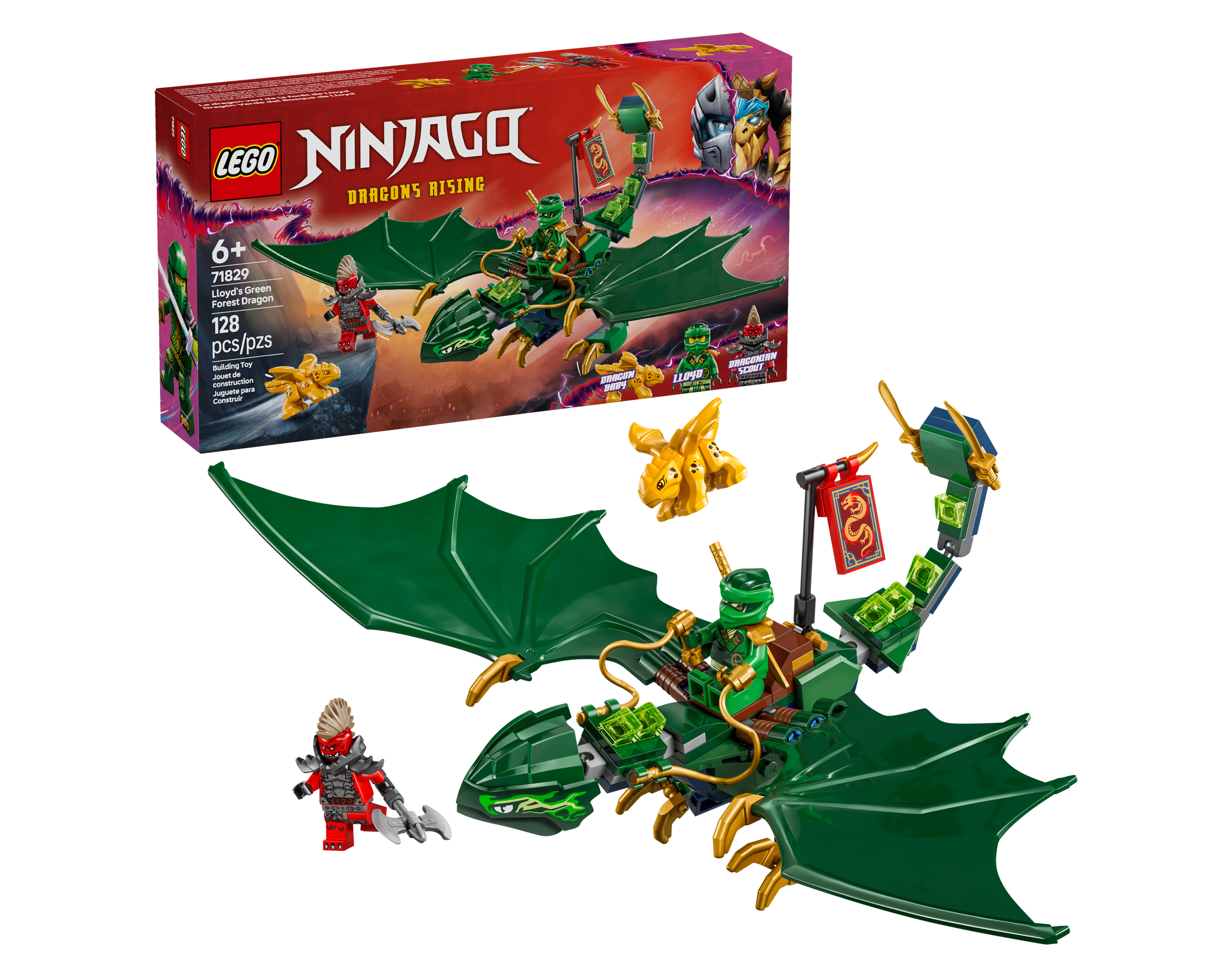 Foto 2 pulgar | Foto 1 | LEGO Ninjago: Dragón Verde del Bosque de Lloyd