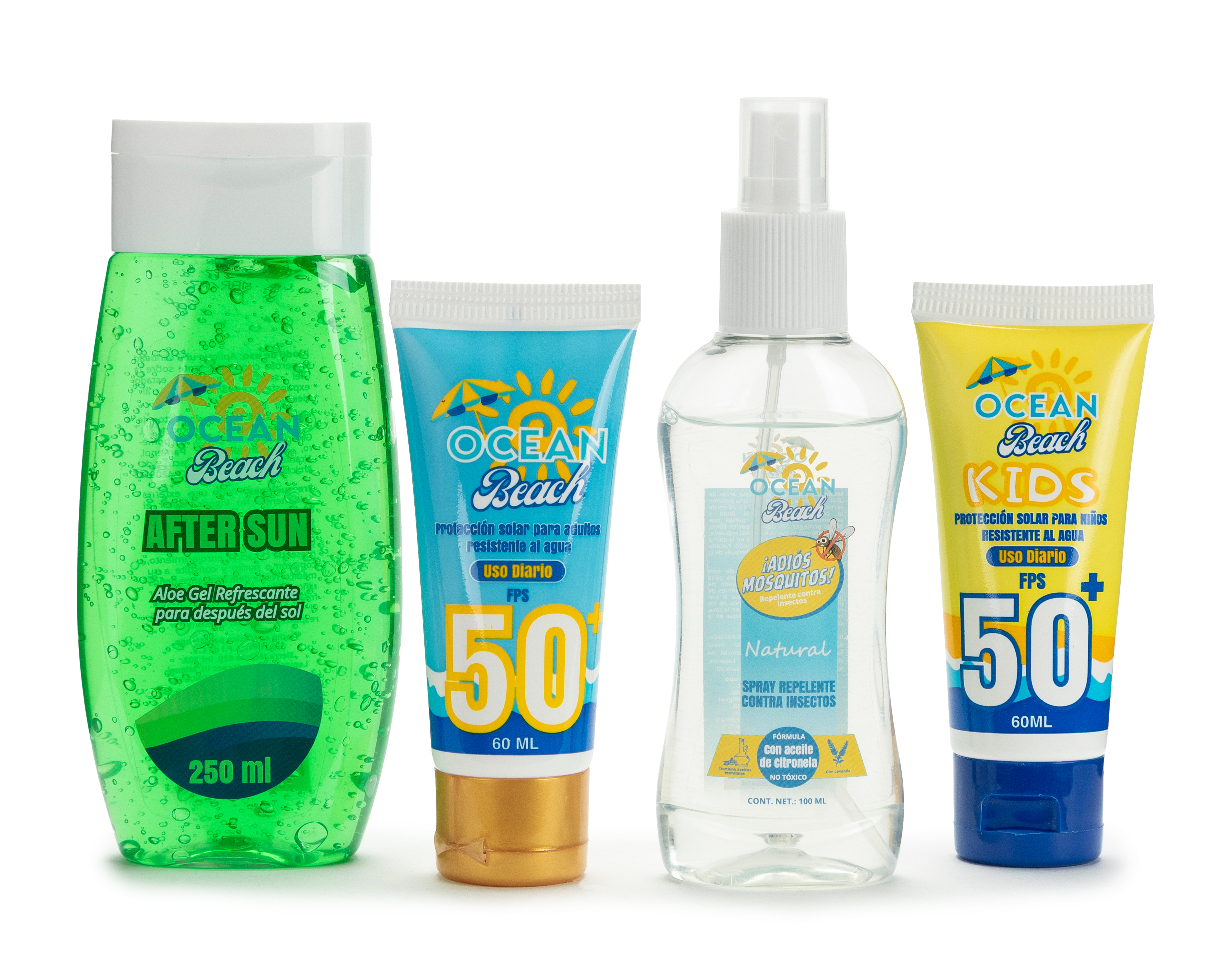 Kit Protector Solar Ocean Beach 4 Piezas