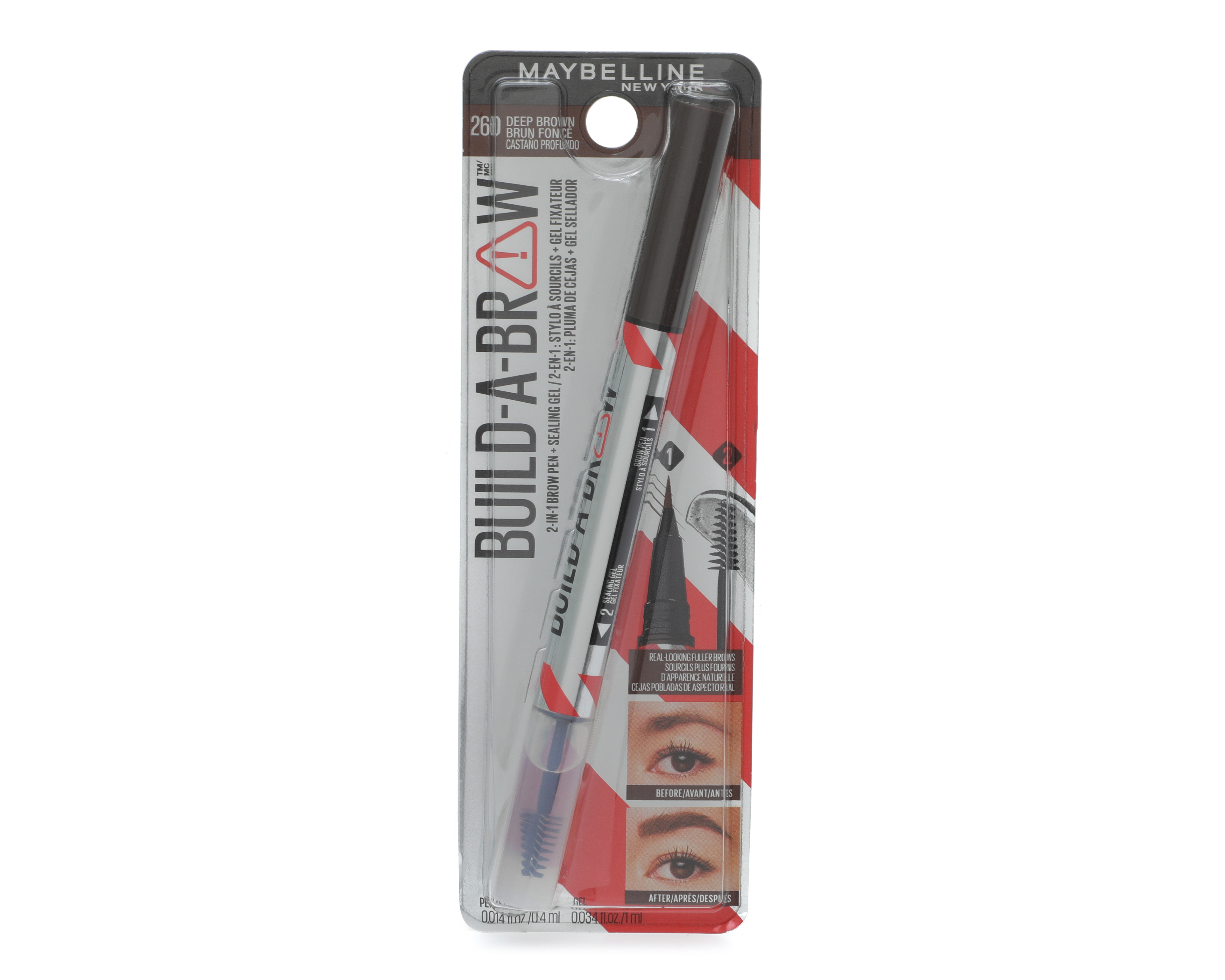 Foto 2 pulgar | Foto 1 | Gel Fijador de Cejas Maybelline Build a Brow 260 Deep Brown 1.4 ml