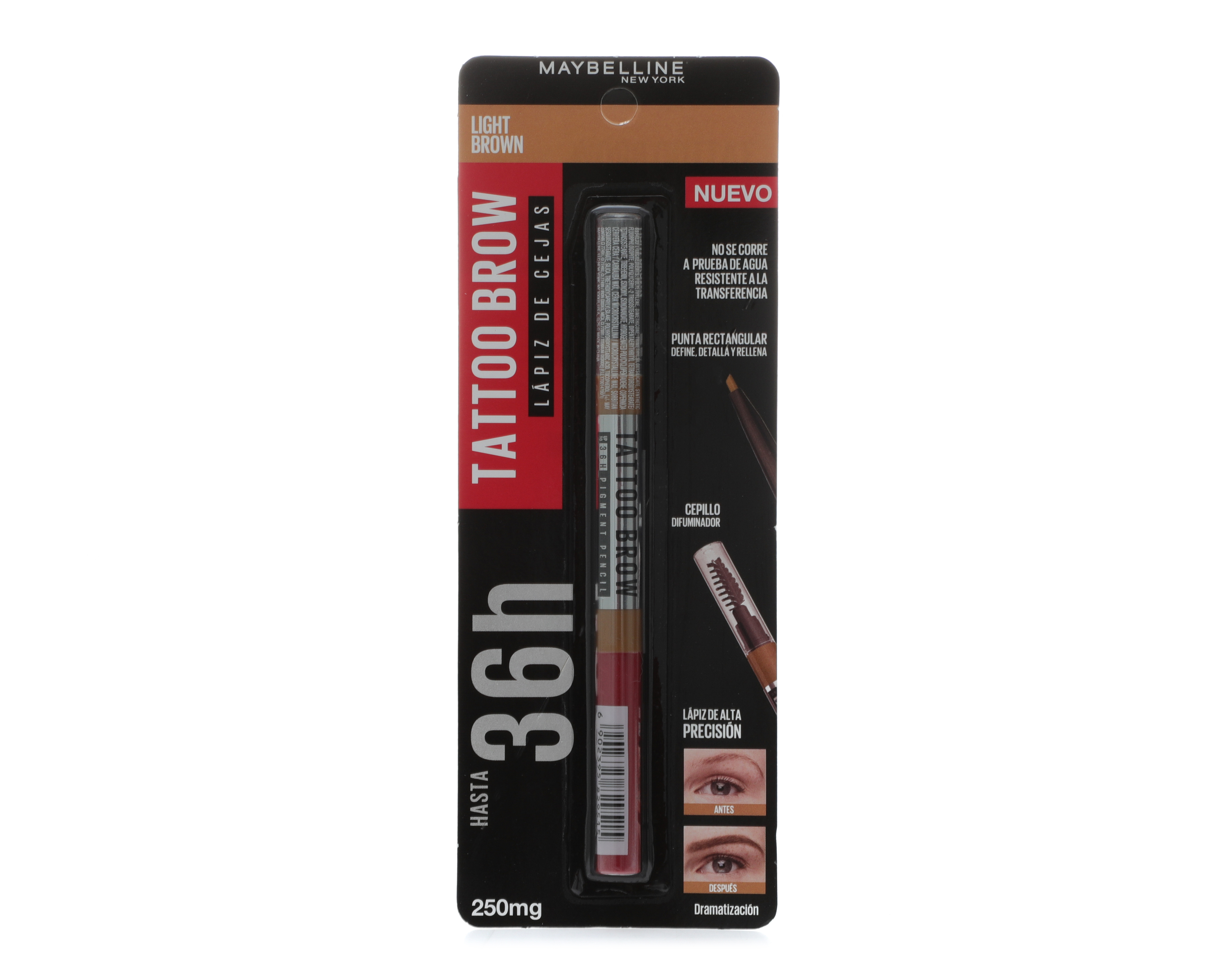 Lápiz de Cejas Maybelline Tattoo Brow Larga Duración 250 mg