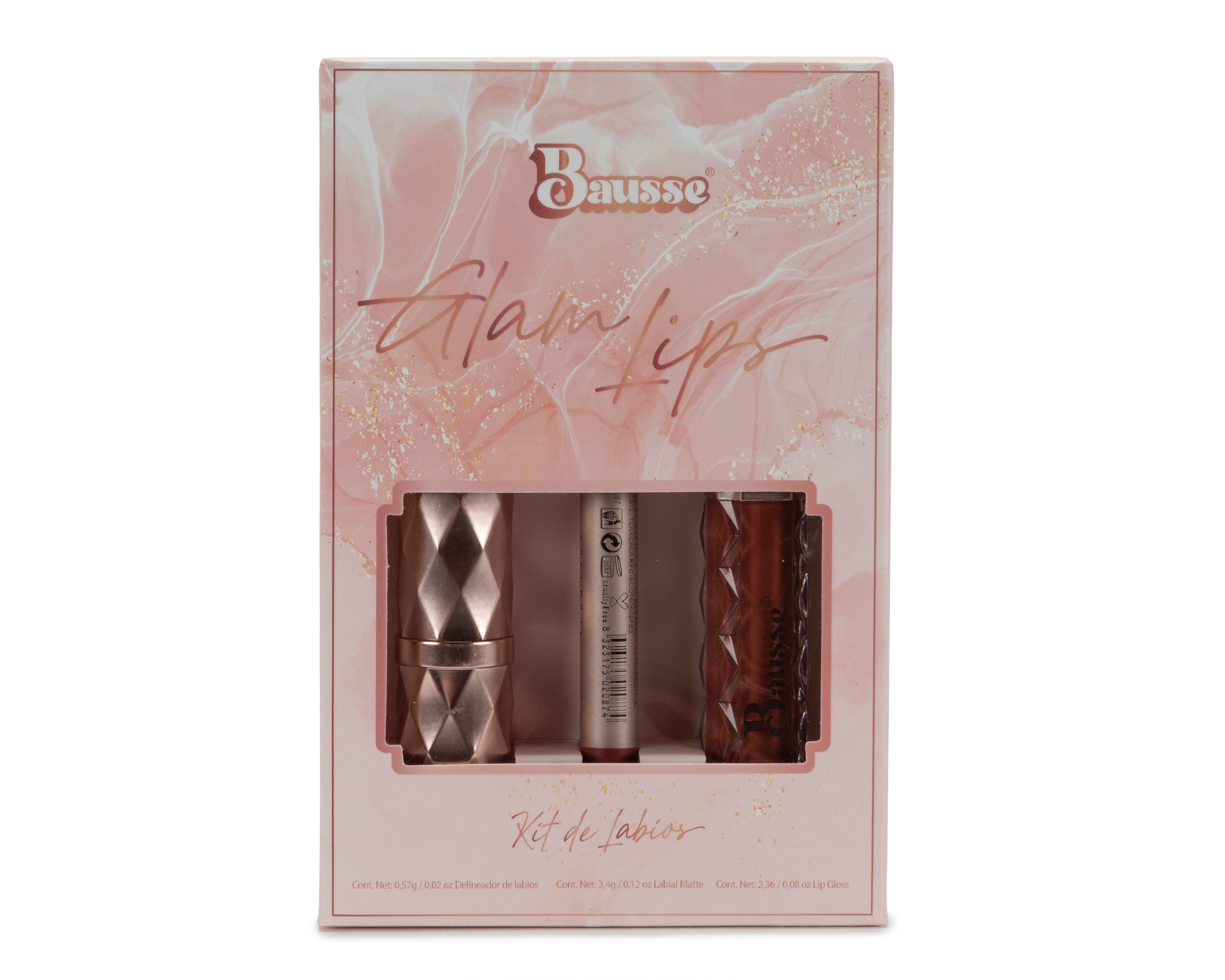 Foto 2 pulgar | Foto 1 | Kit de Maquillaje para Labios Báusse Glam Lips 3 Piezas