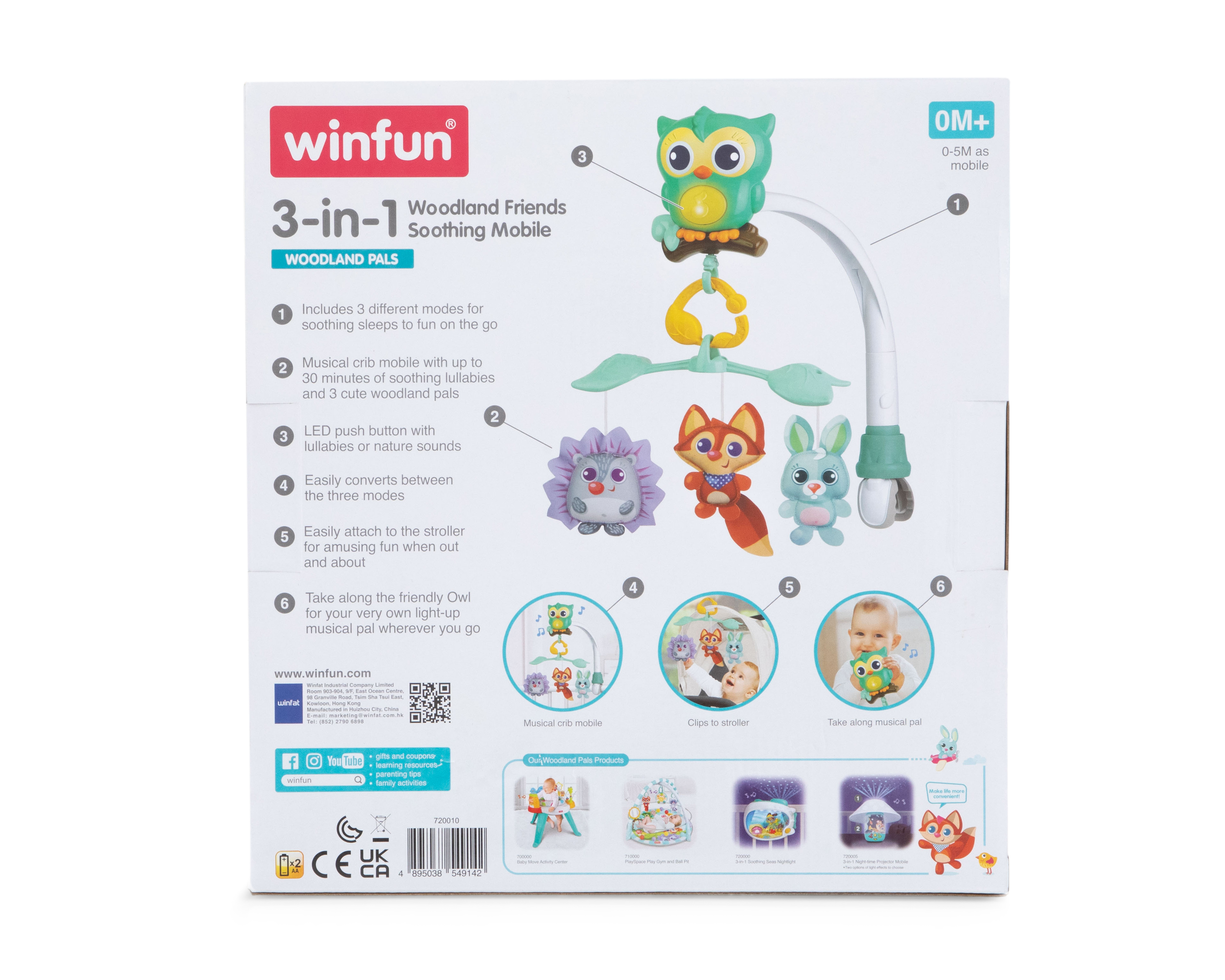 Foto 2 | Foto 2 | Móvil Calmante con Amiguitos del Bosque 3 en 1 Winfun