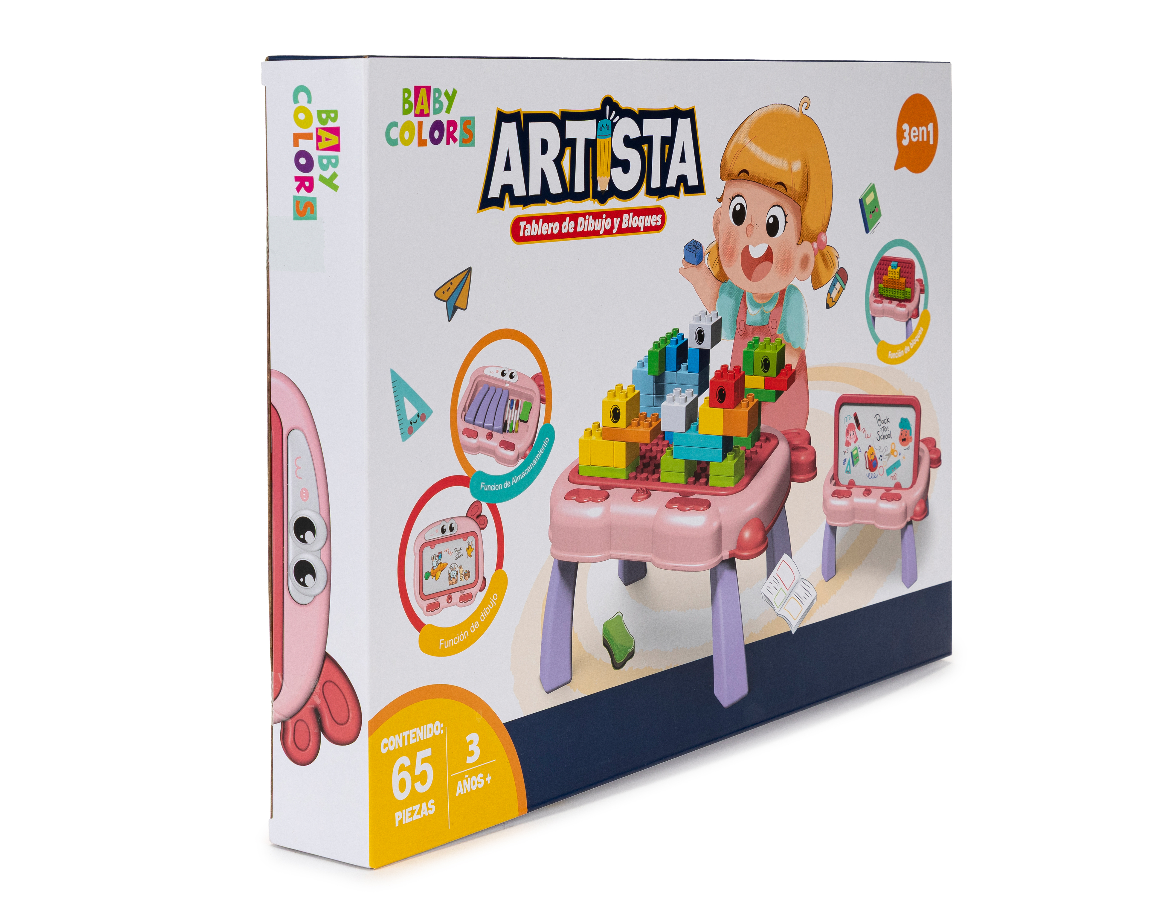 Foto 5 | Foto 5 | Mesa de Dibujo y Bloques de Construcción Baby Colors 65 Piezas