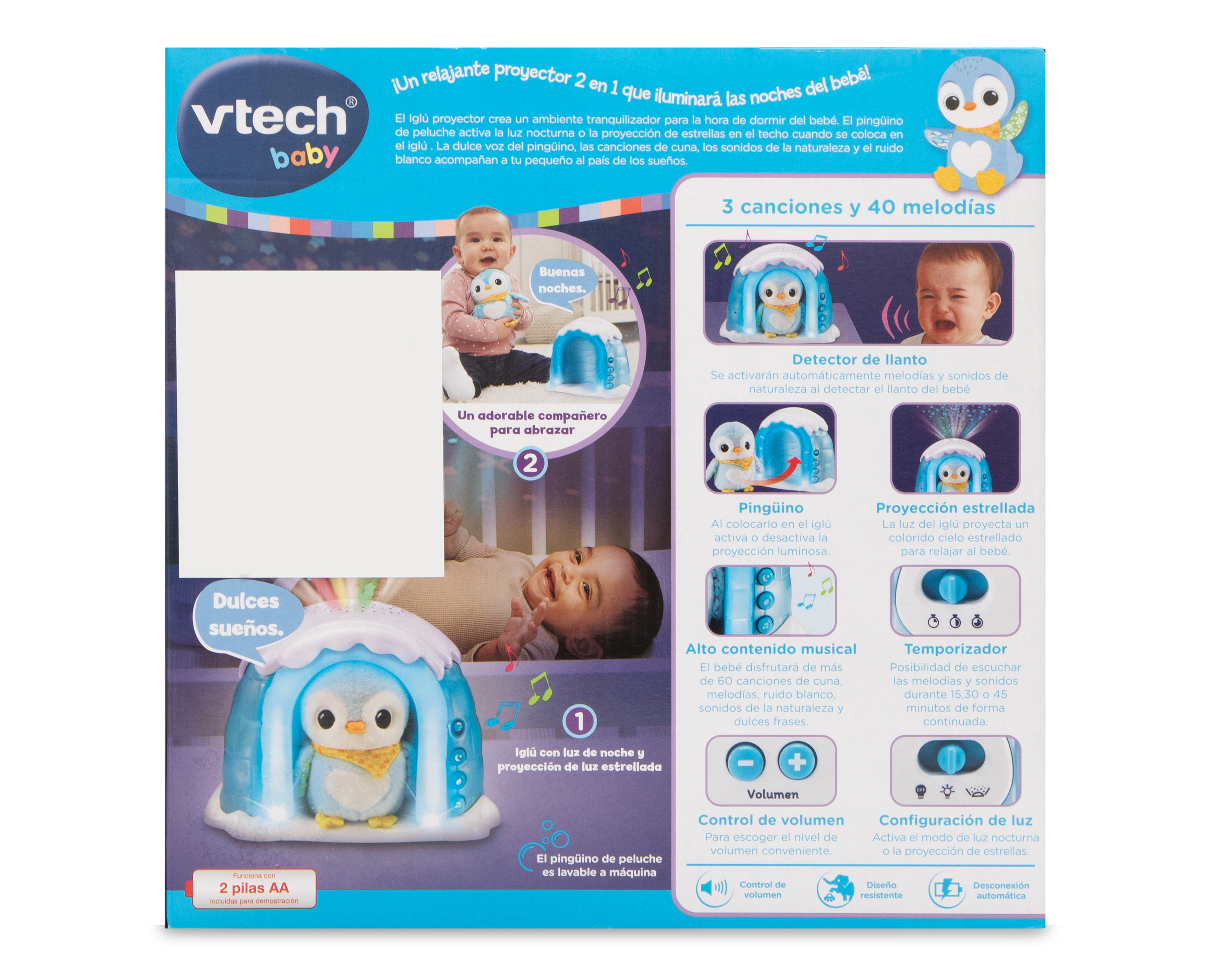 Foto 5 pulgar | Foto 4 | Iglú Proyector con Peluchito Pingüino Vtech Baby