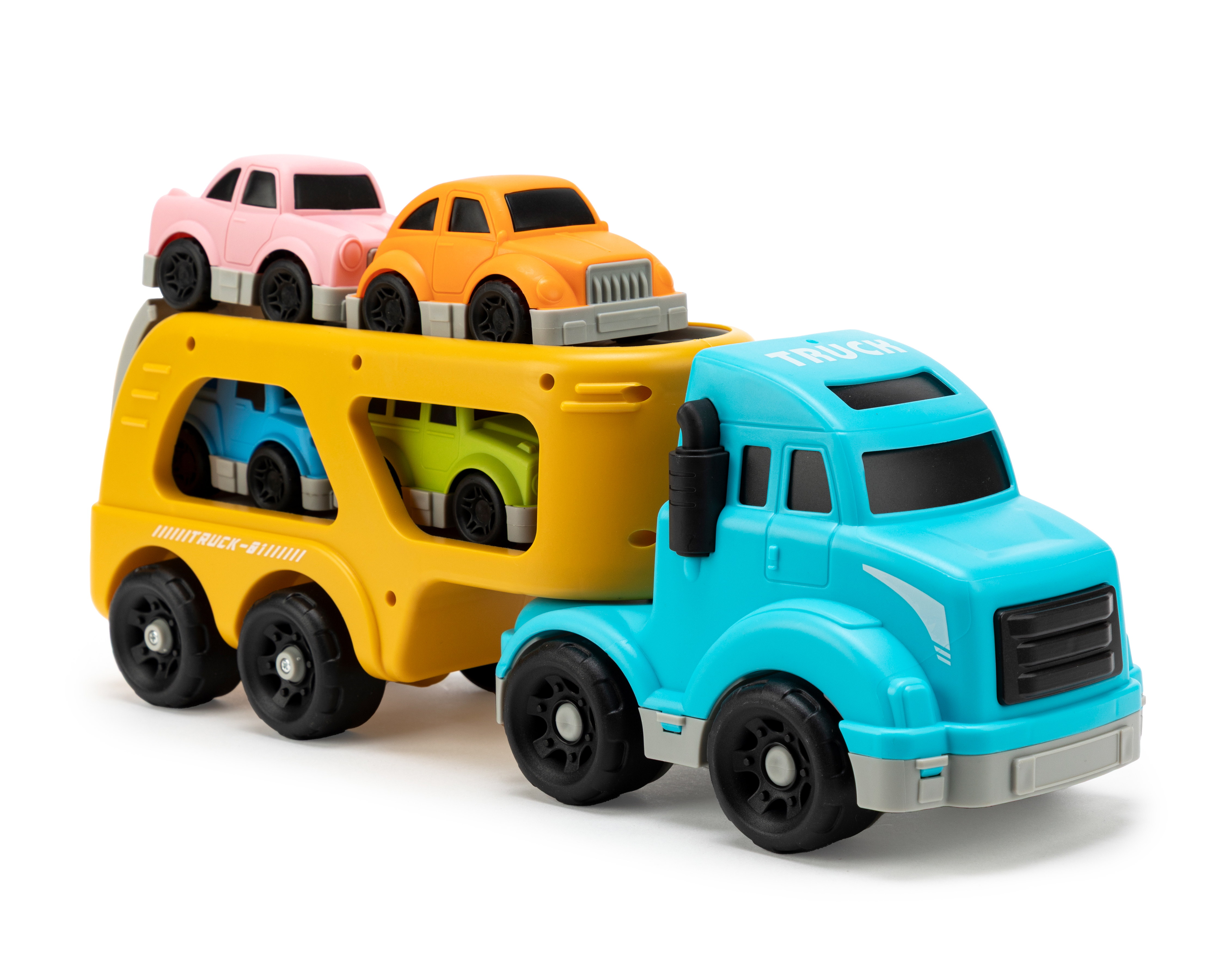 Tráiler Transportador de Vehículos Baby Colors 5 Piezas