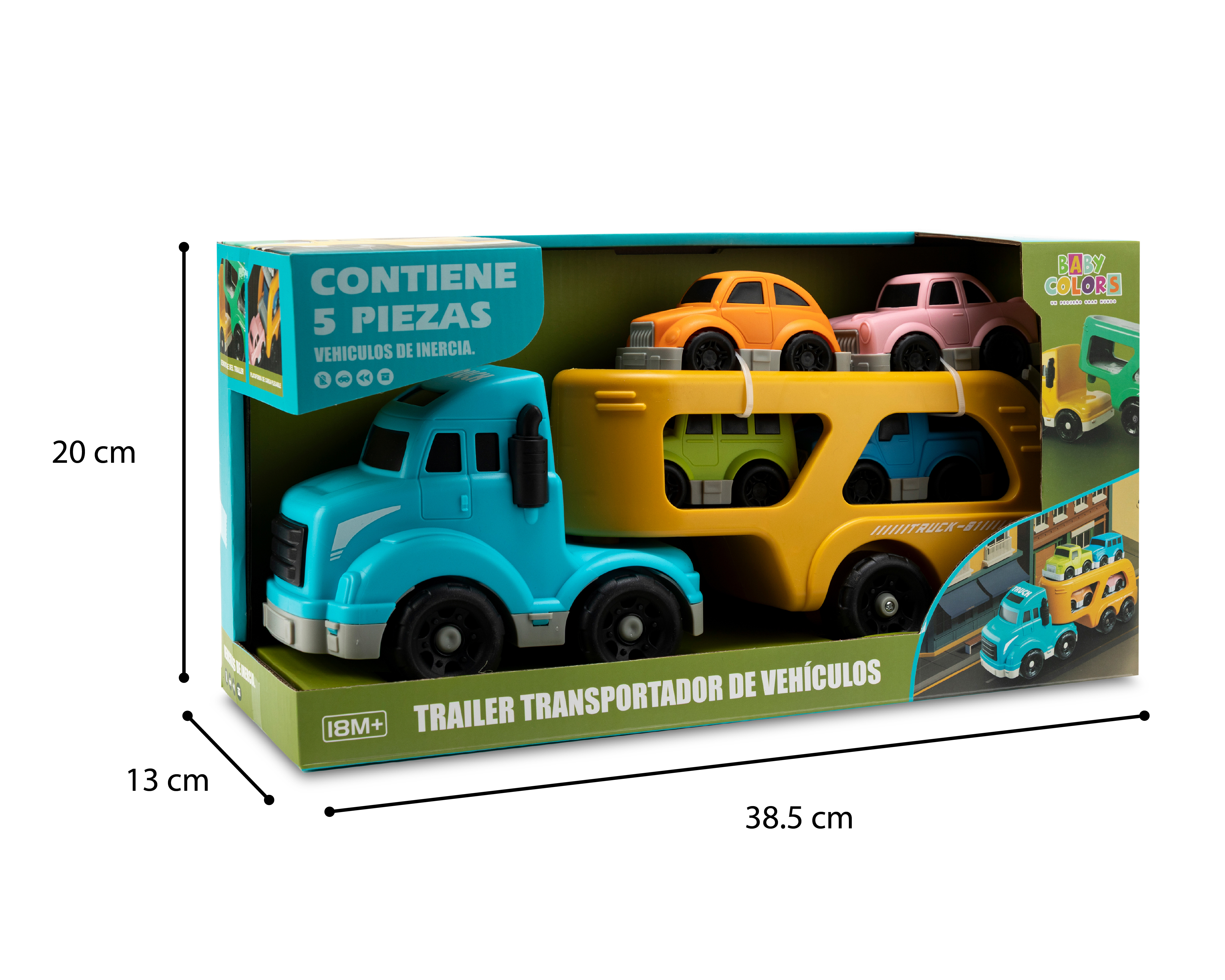 Foto 6 | Foto 6 | Tráiler Transportador de Vehículos Baby Colors 5 Piezas