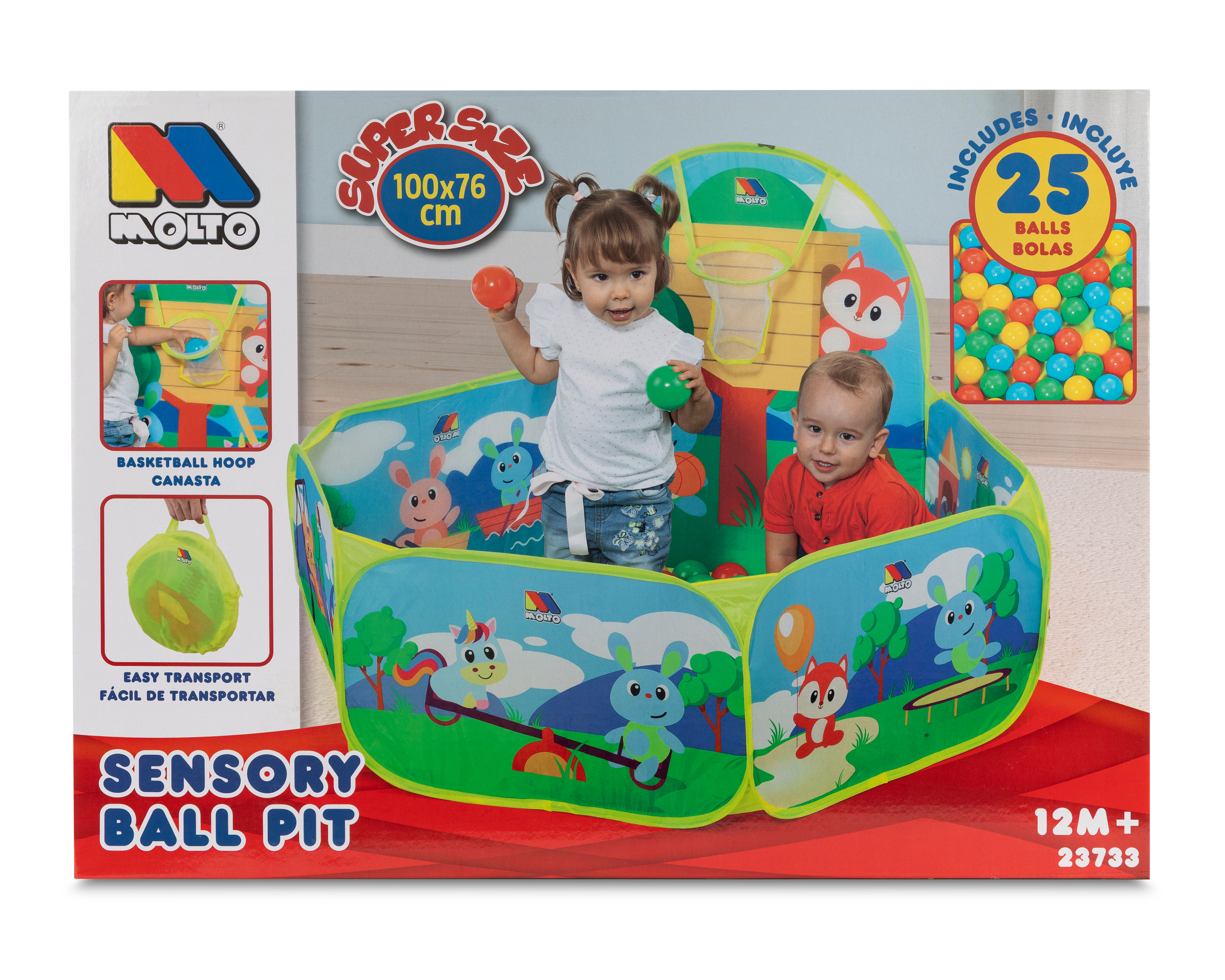 Foto 2 pulgar | Foto 1 | Corral con Pelotas Sensory Ball Pit Molto con Canasta