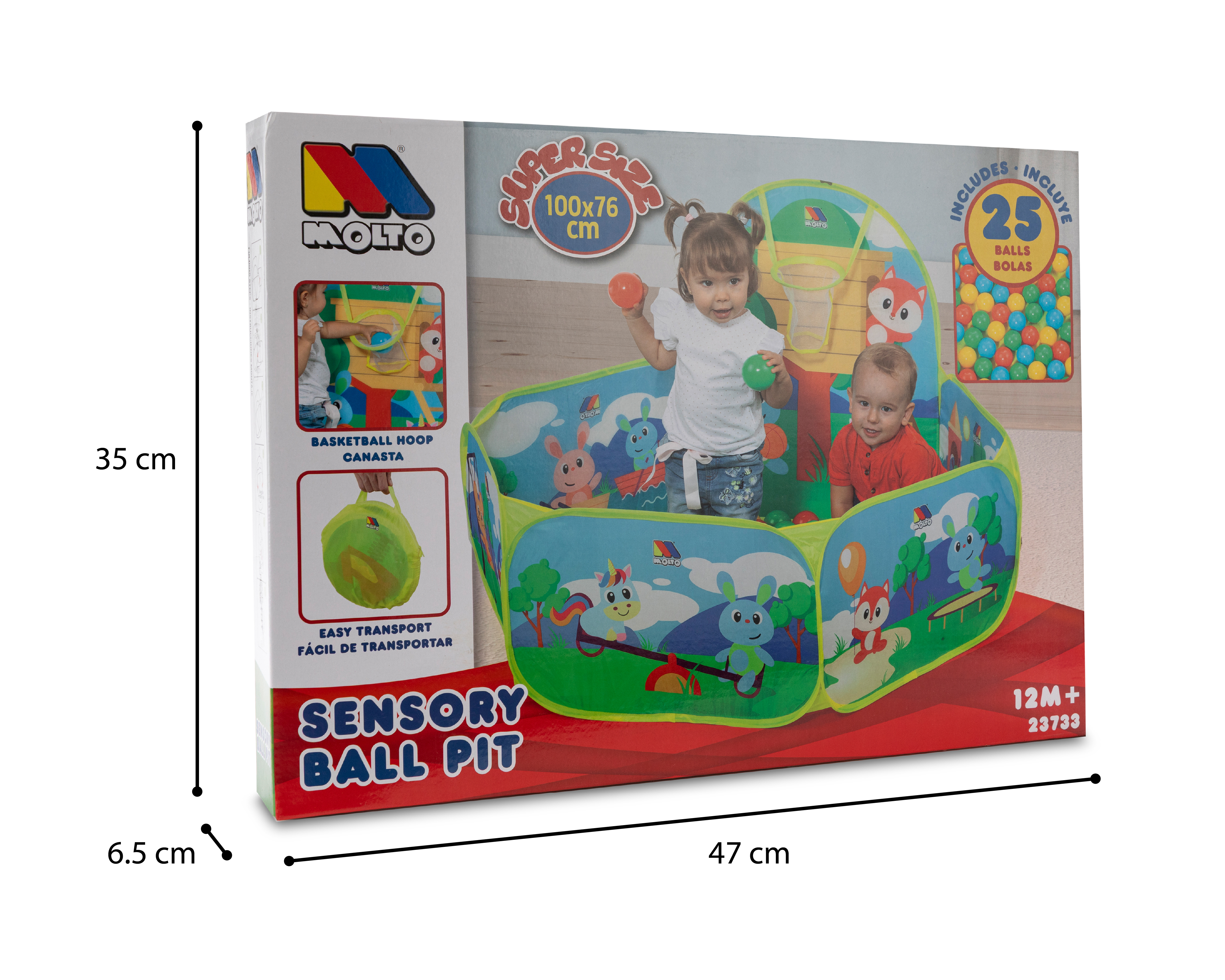 Foto 4 pulgar | Foto 3 | Corral con Pelotas Sensory Ball Pit Molto con Canasta