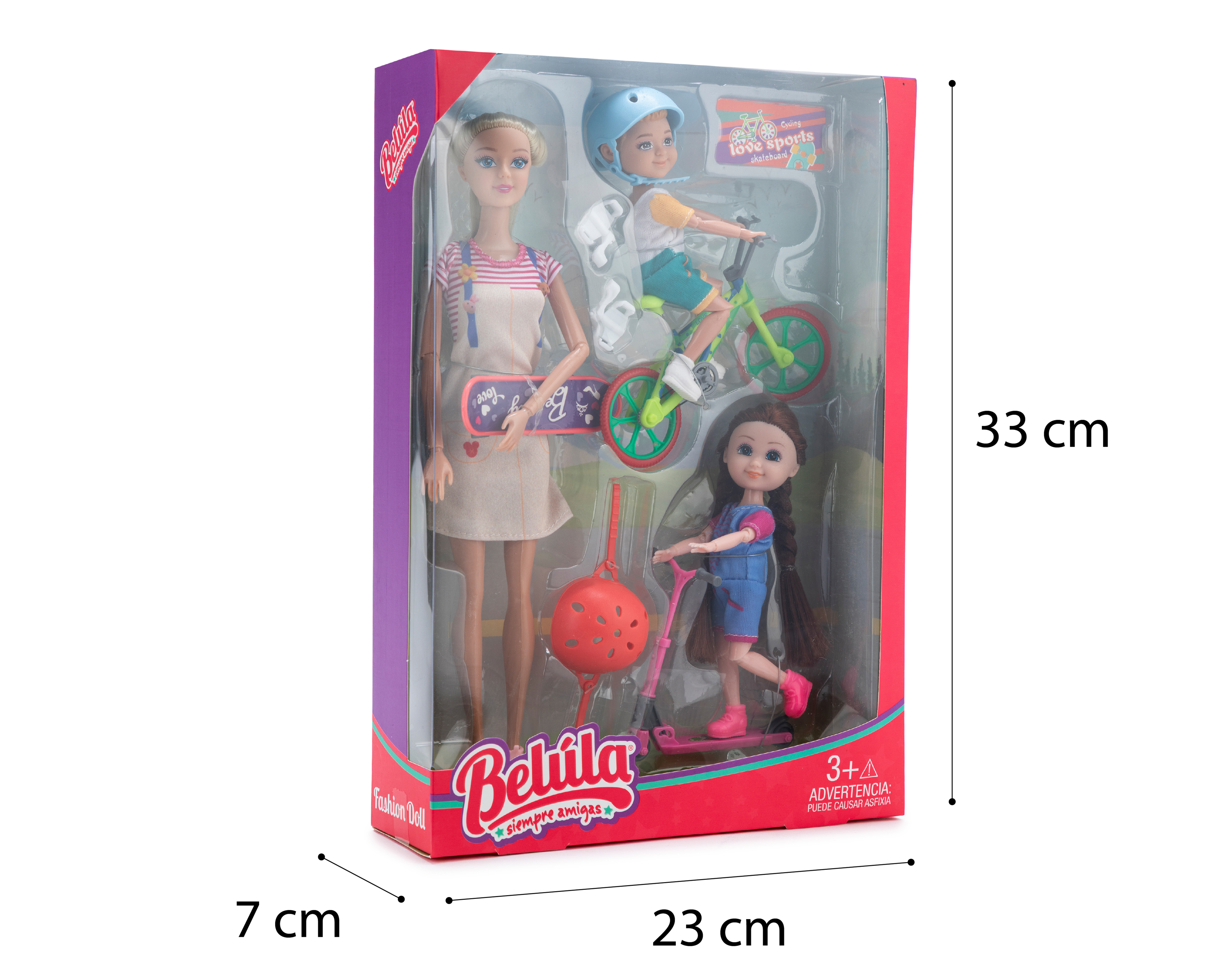 Foto 7 pulgar | Foto 6 | Muñeca Belúla Patinadora 3 Piezas con Accesorios