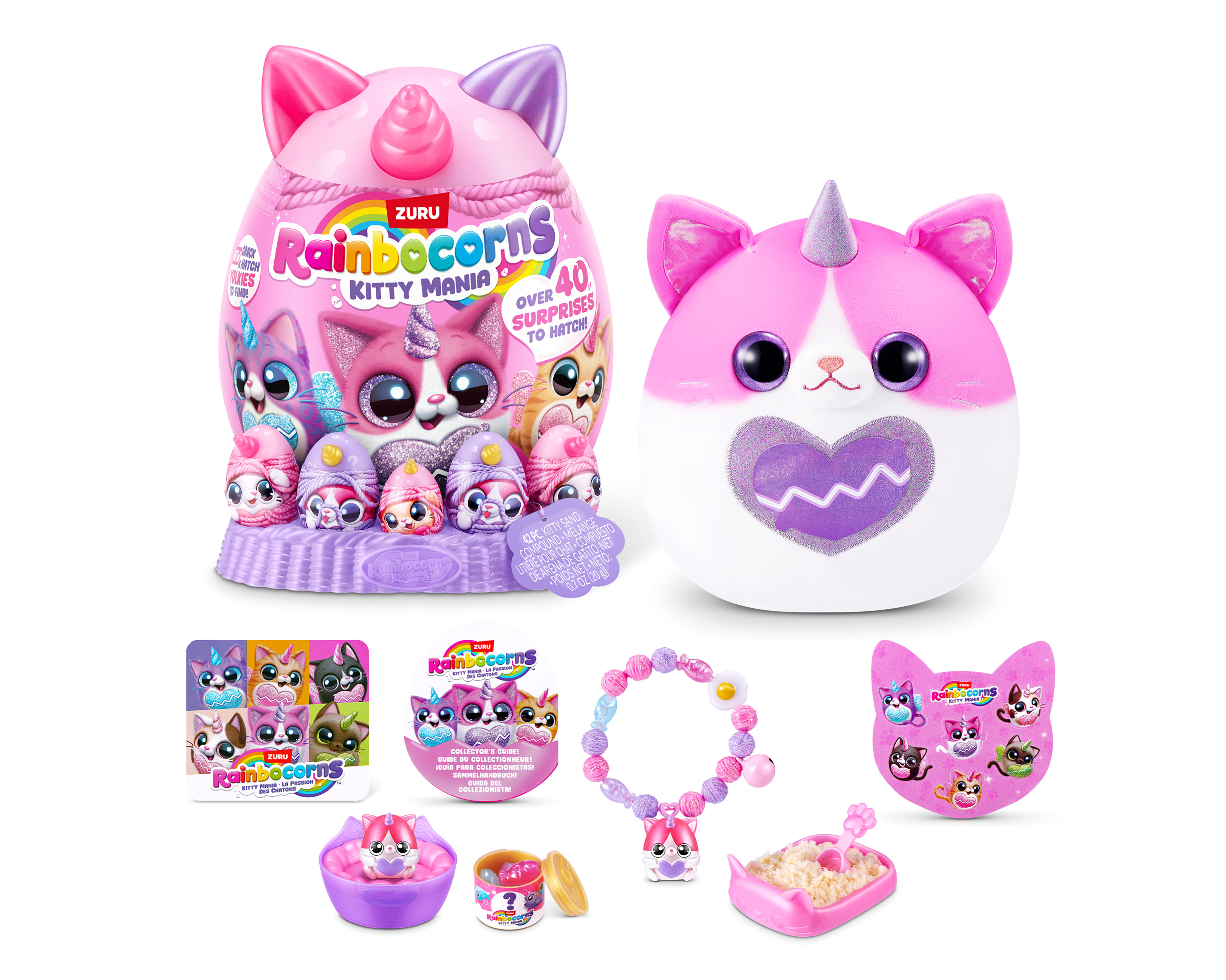 Set Huevo Sorpresa Zuru Rainbocorns Kitty Mania con Accesorios 1 Set al Azar