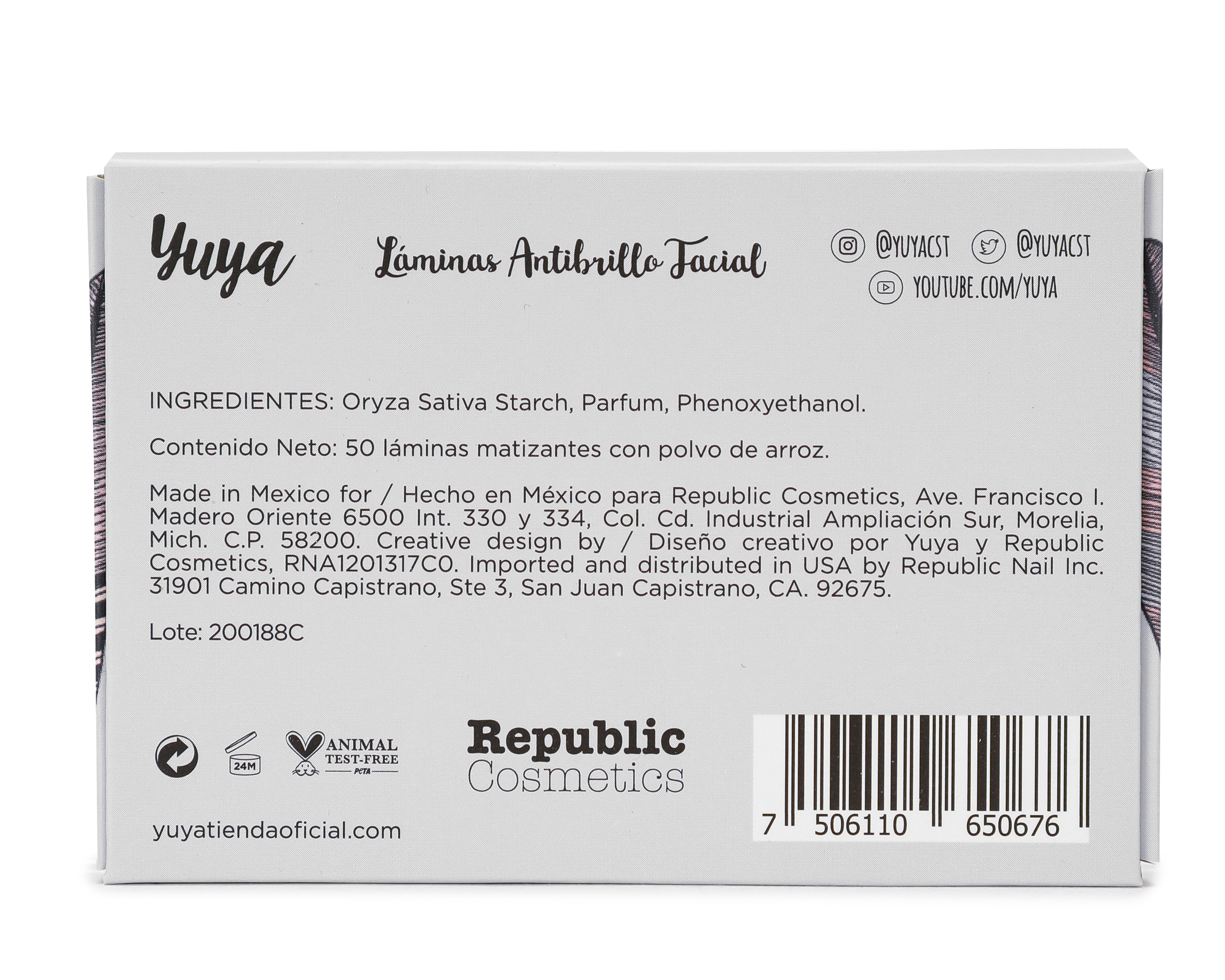 Foto 2 | Foto 2 | Láminas Antibrillo Facial Yuya Matificante 50 Piezas
