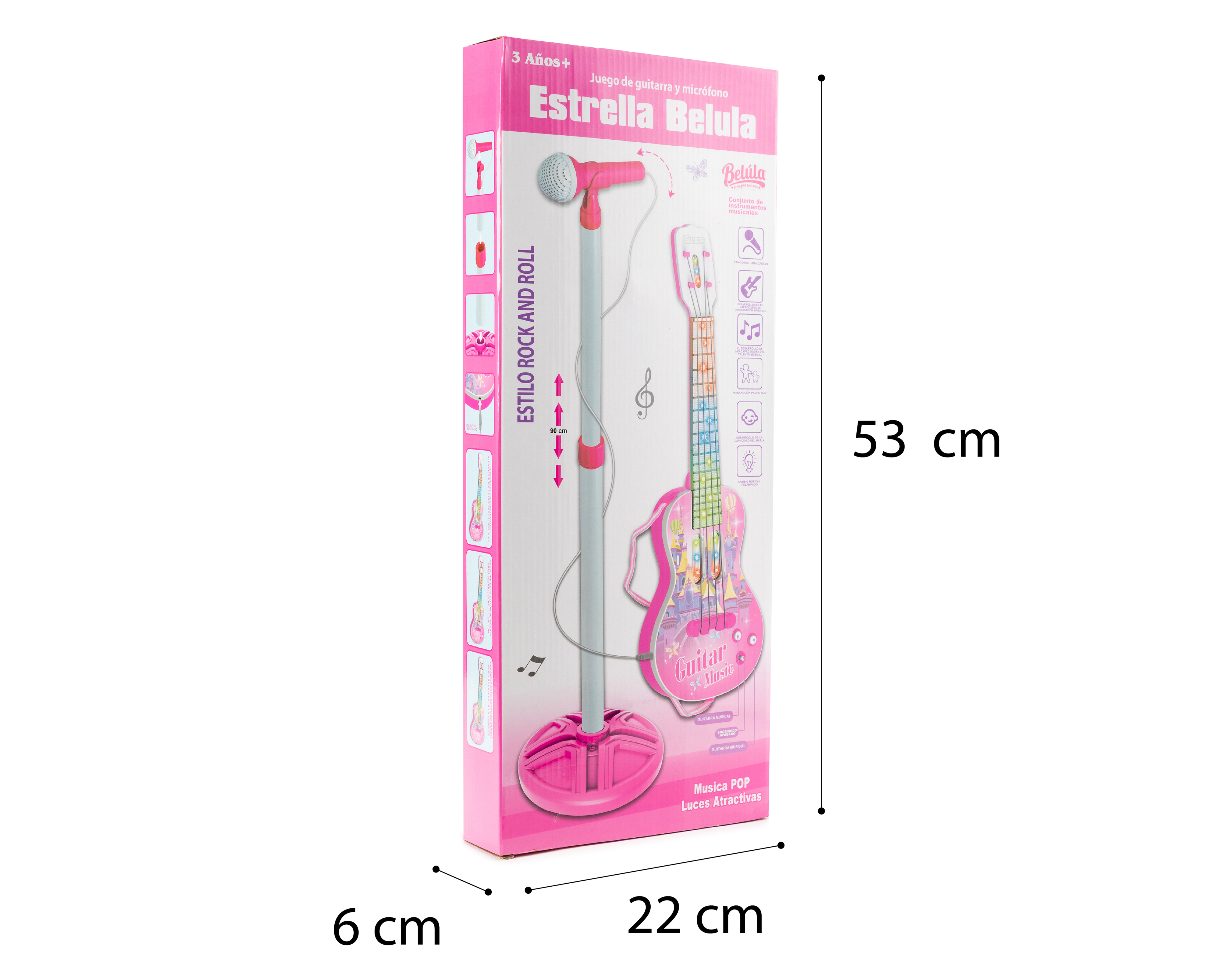 Foto 4 pulgar | Foto 3 | Juego de Guitarra y Micrófono Estrella Belúla con Luces