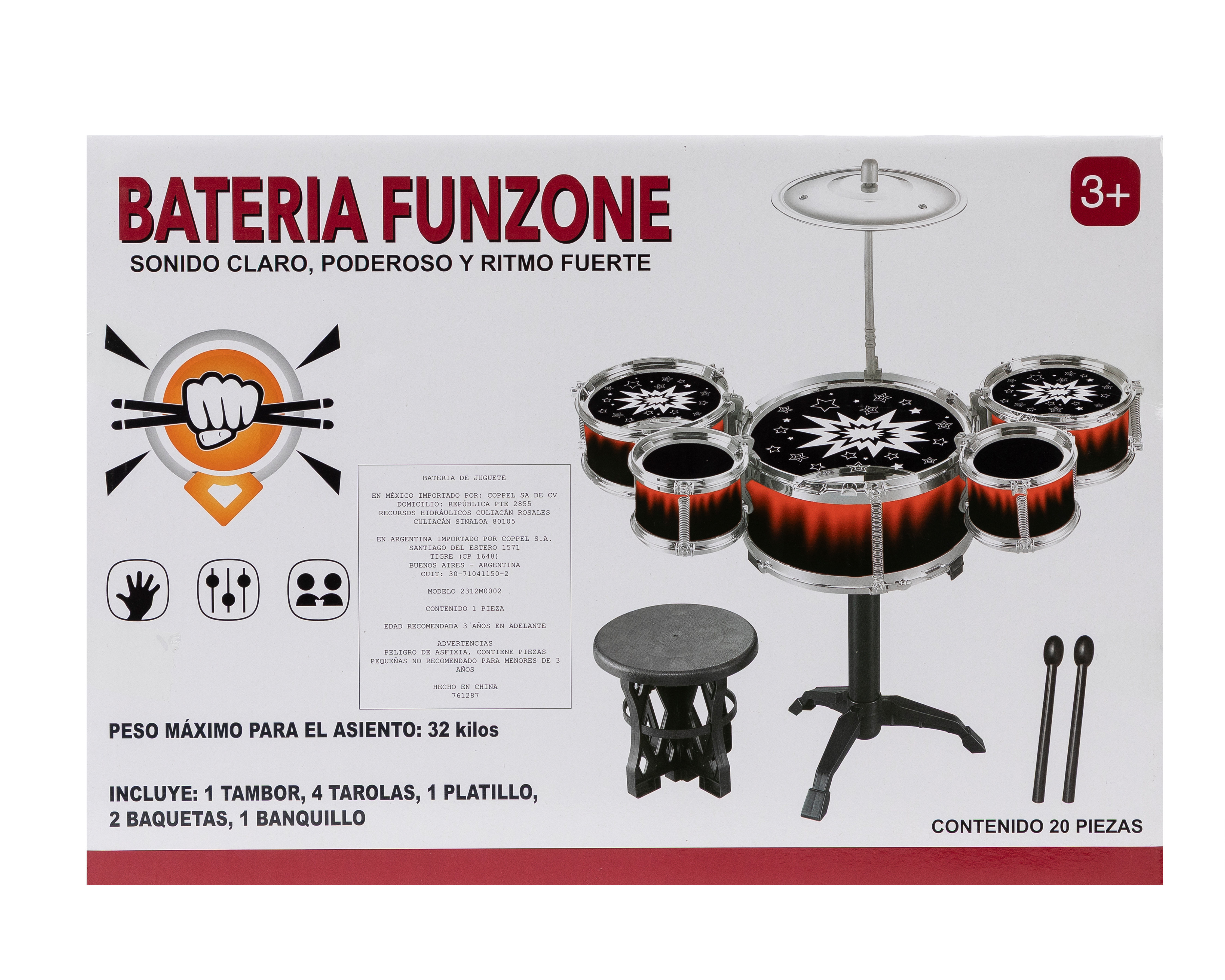 Foto 6 pulgar | Foto 5 | Batería Infantil Funzone con Accesorios