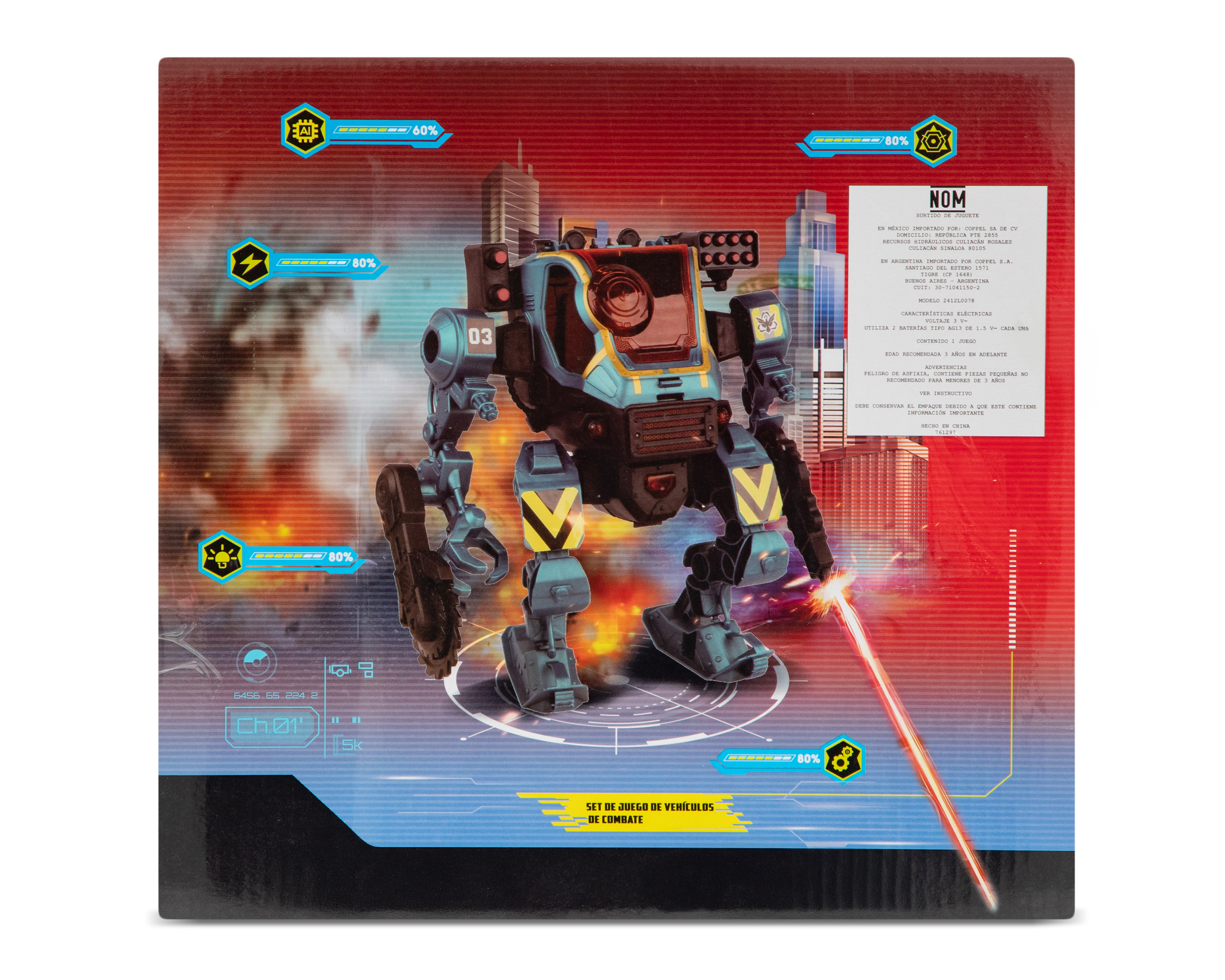 Foto 5 pulgar | Foto 4 | Robot Vehículo de Combate Funzone con Luz y Sonido