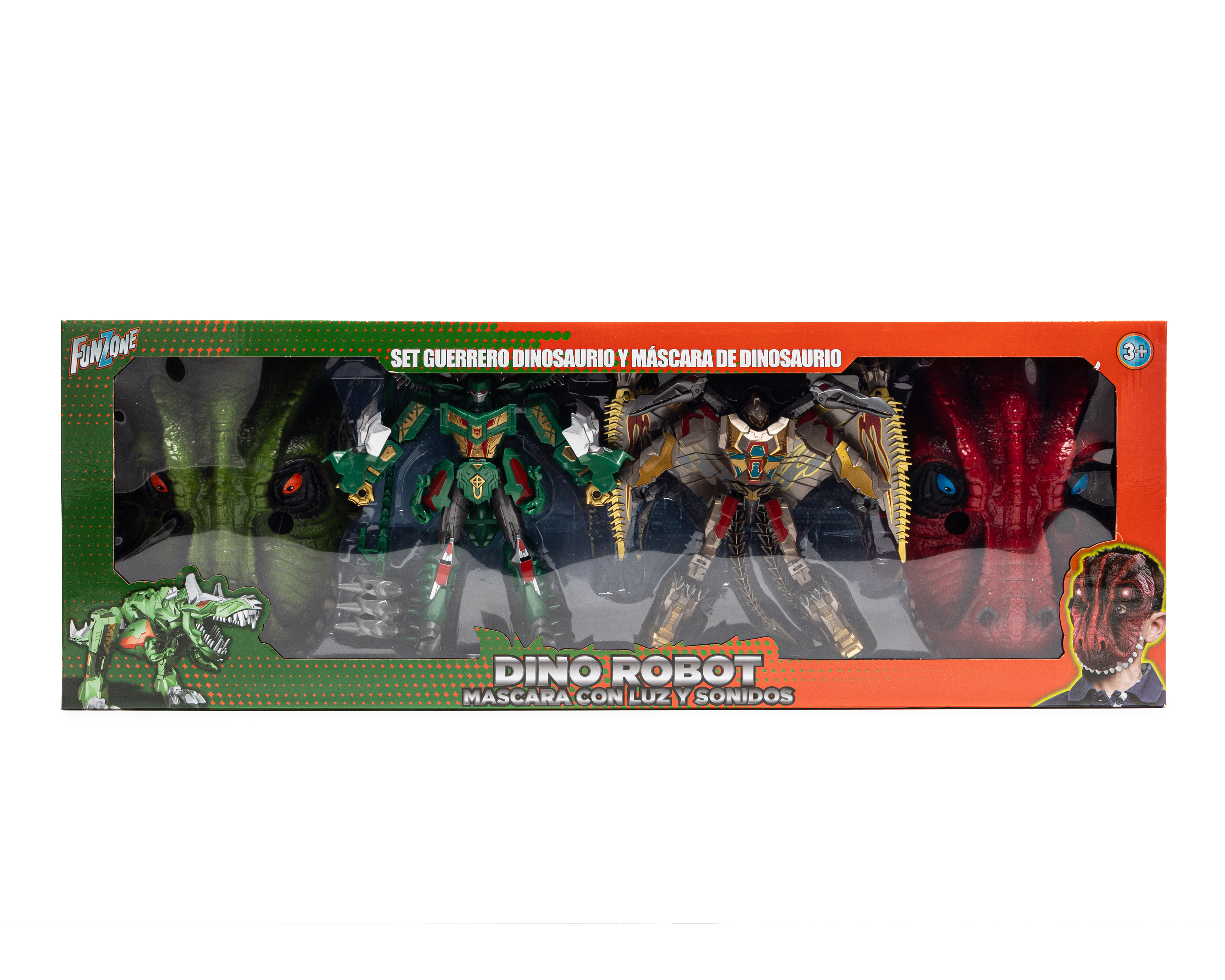 Foto 5 pulgar | Foto 4 | Set de Figuras y Máscaras Dino Robot Funzone con Luz y Sonido