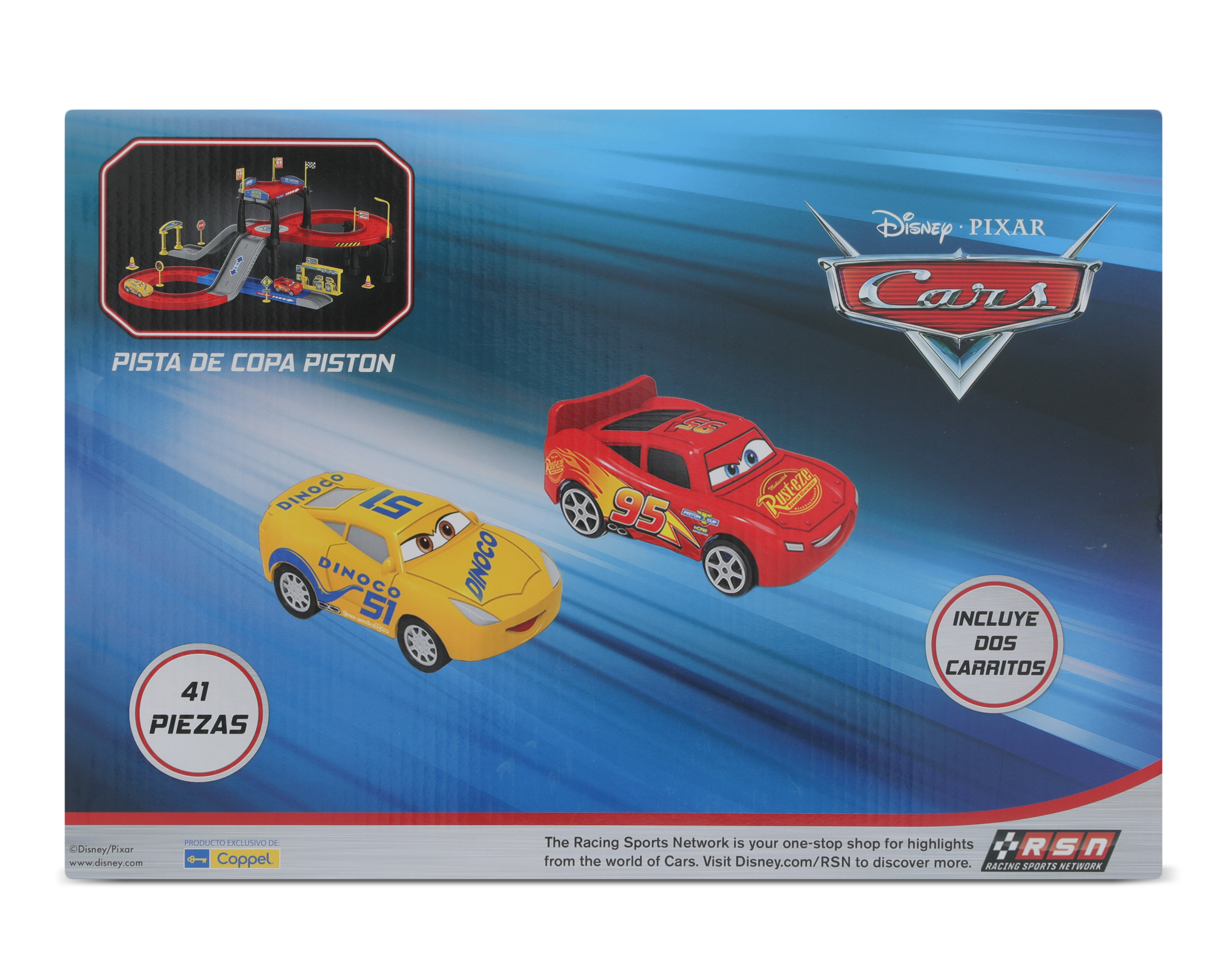 Foto 3 pulgar | Foto 2 | Pista de Juguete Disney Cars Pista de Copa Pistón