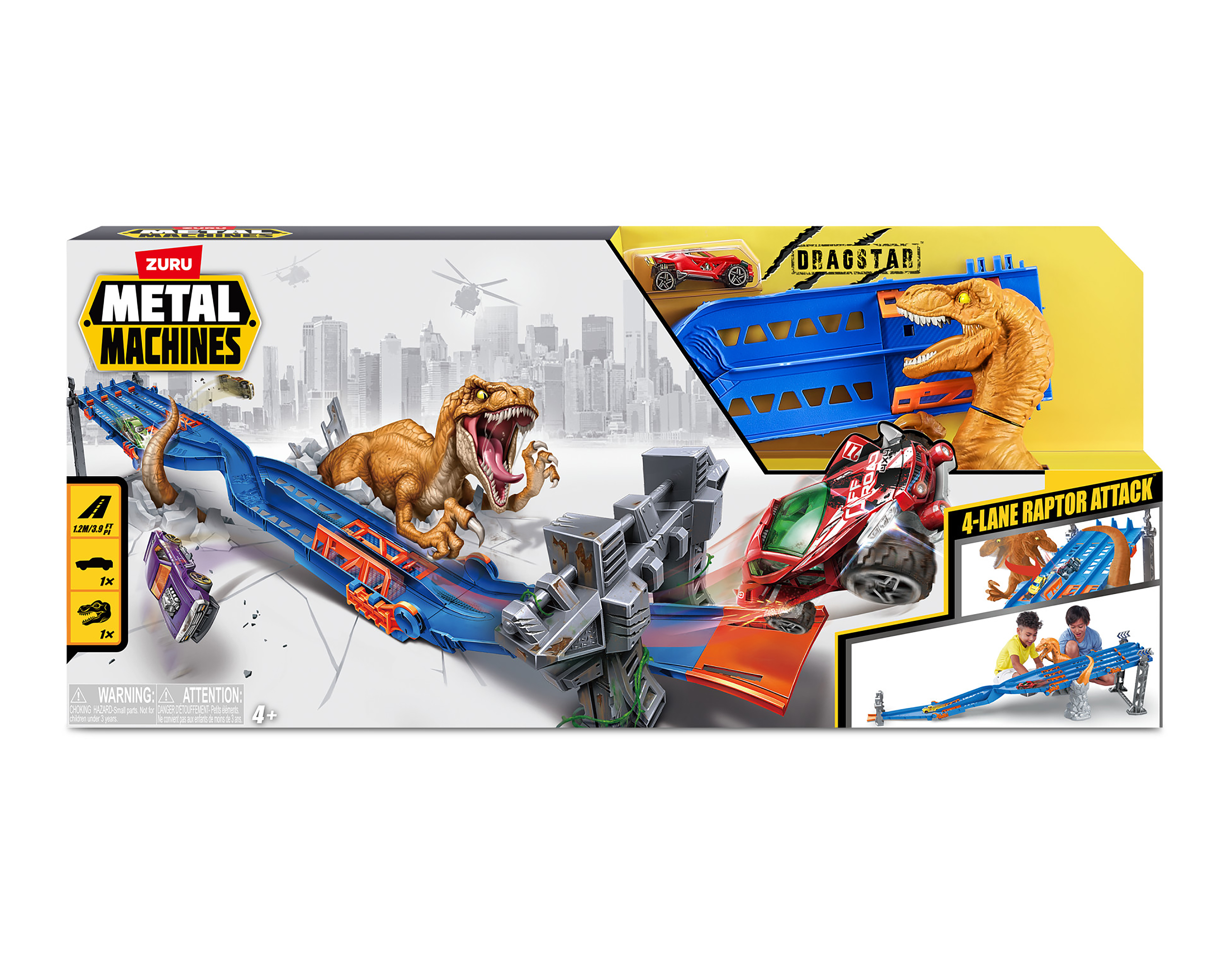 Foto 4 pulgar | Foto 3 | Pista de Carreras Zuru Metal Machines 4-Lane Raptor Attack