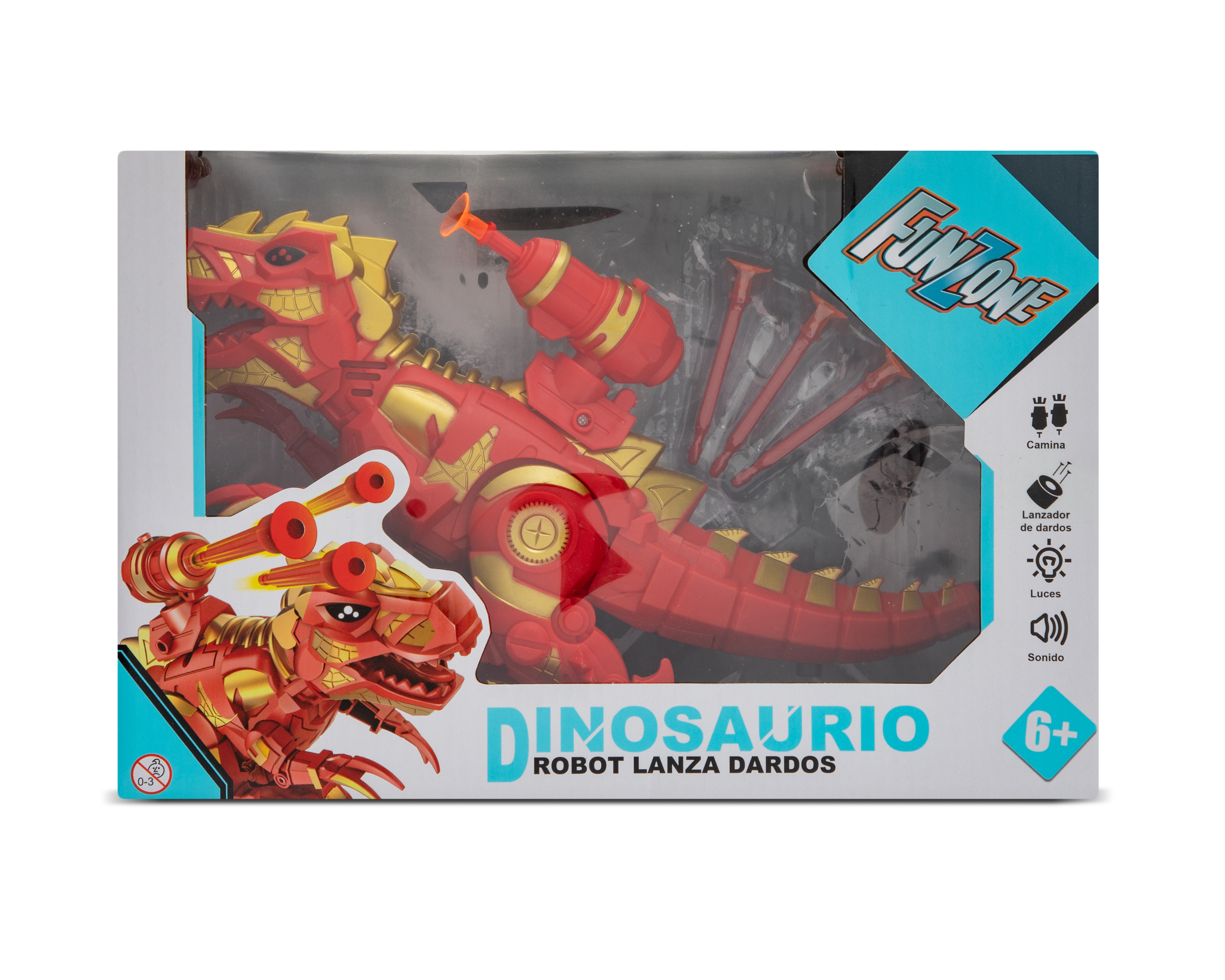 Foto 4 pulgar | Foto 3 | Dinosaurio Robot Lanzadardos Funzone Rojo
