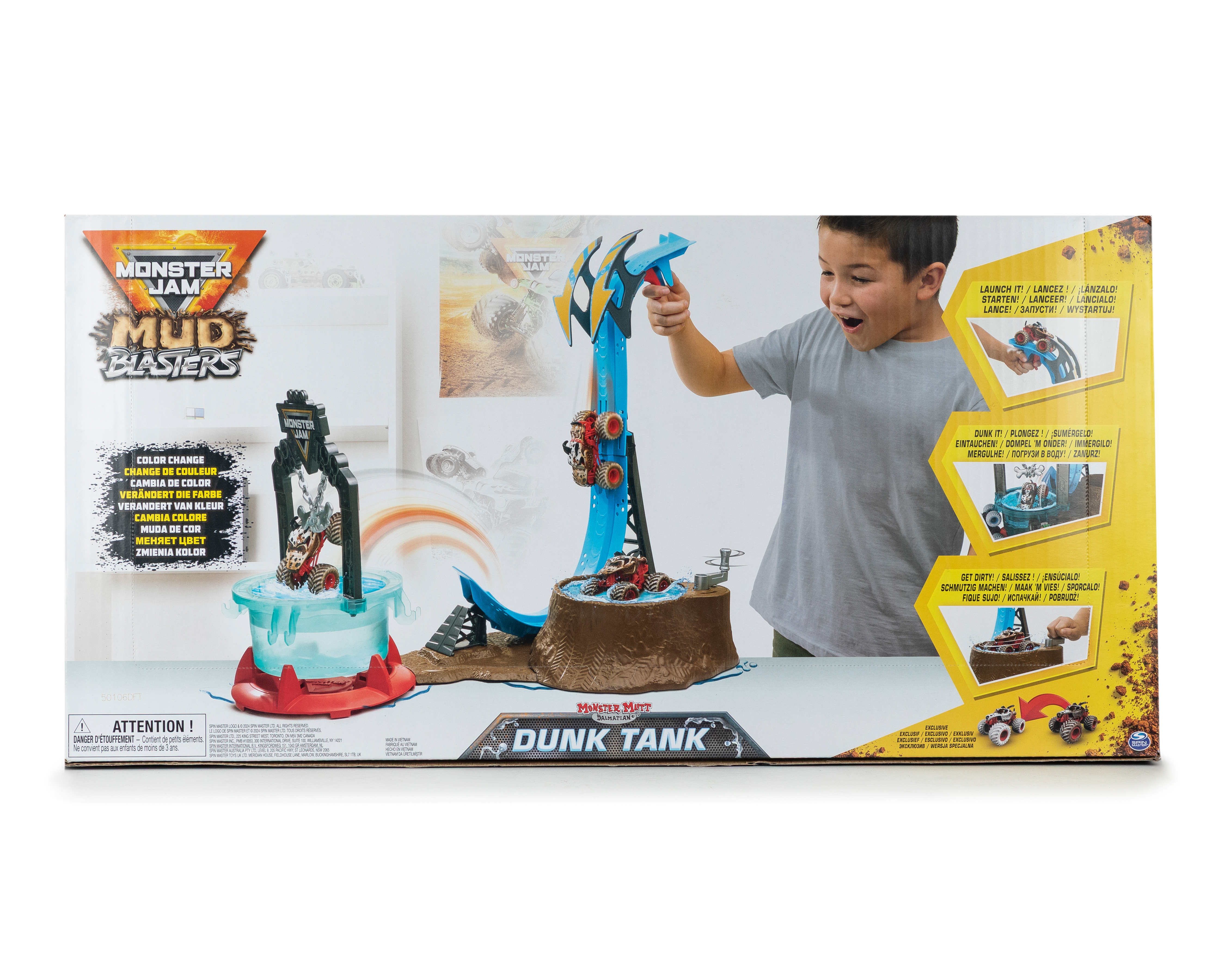 Foto 3 pulgar | Foto 2 | Pista Monster Jam Mud Blaster Dunk Tank con Camión Monstruo