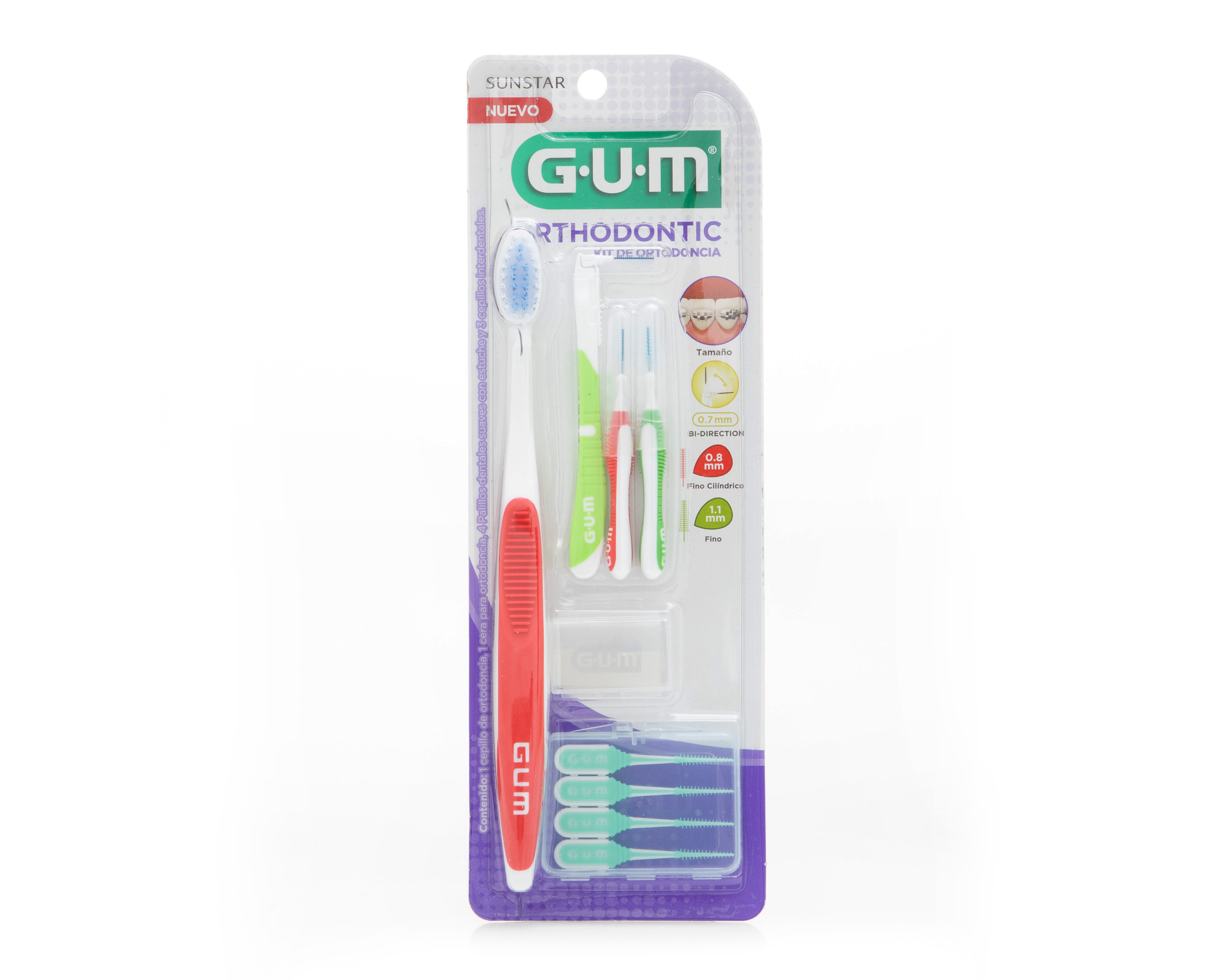 Cepillo de Dientes con Accesorios Gum Sunstar 9 Piezas
