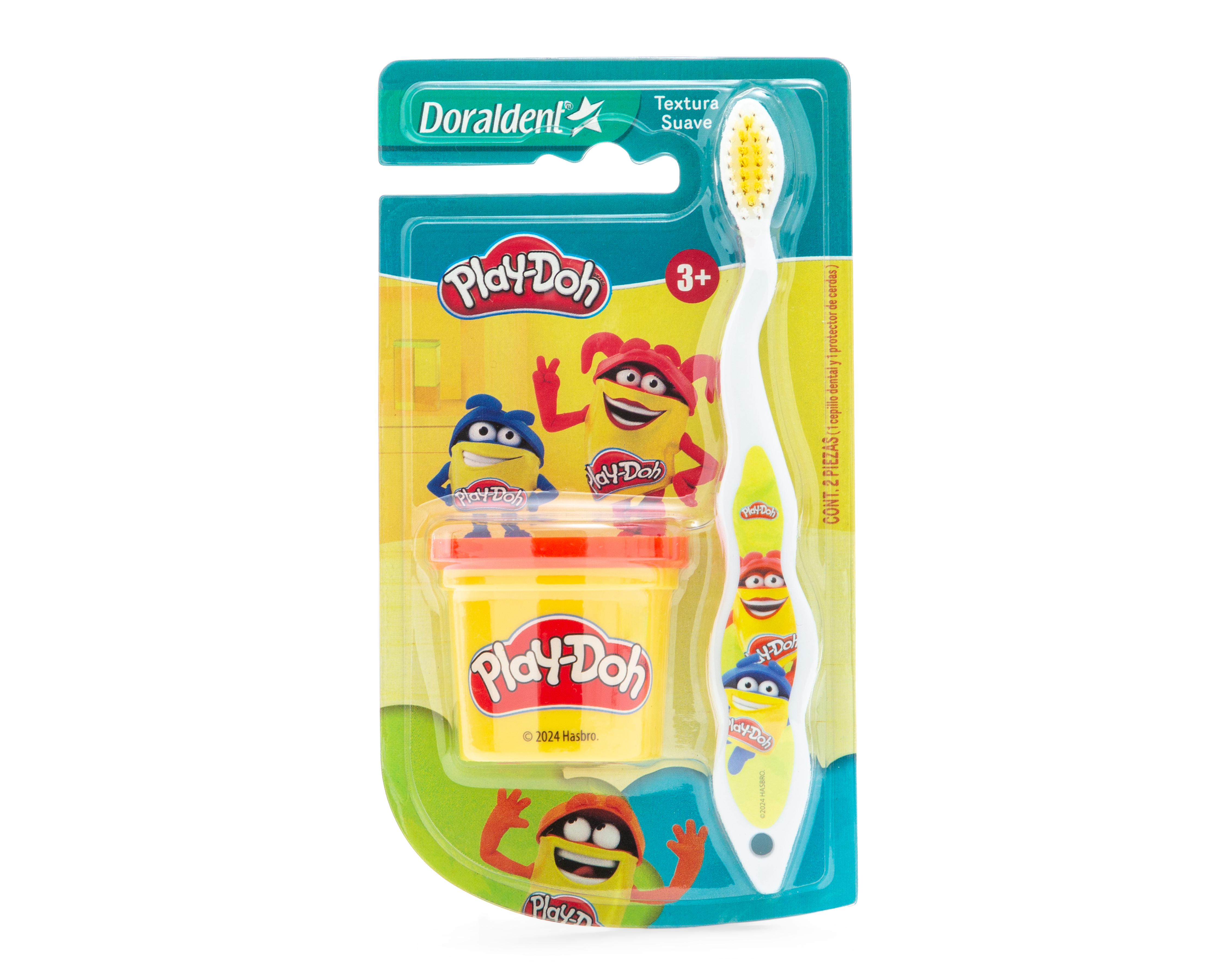 Cepillo de Dientes con Protector de Cerdas Doraldent Play-Doh 2 Piezas