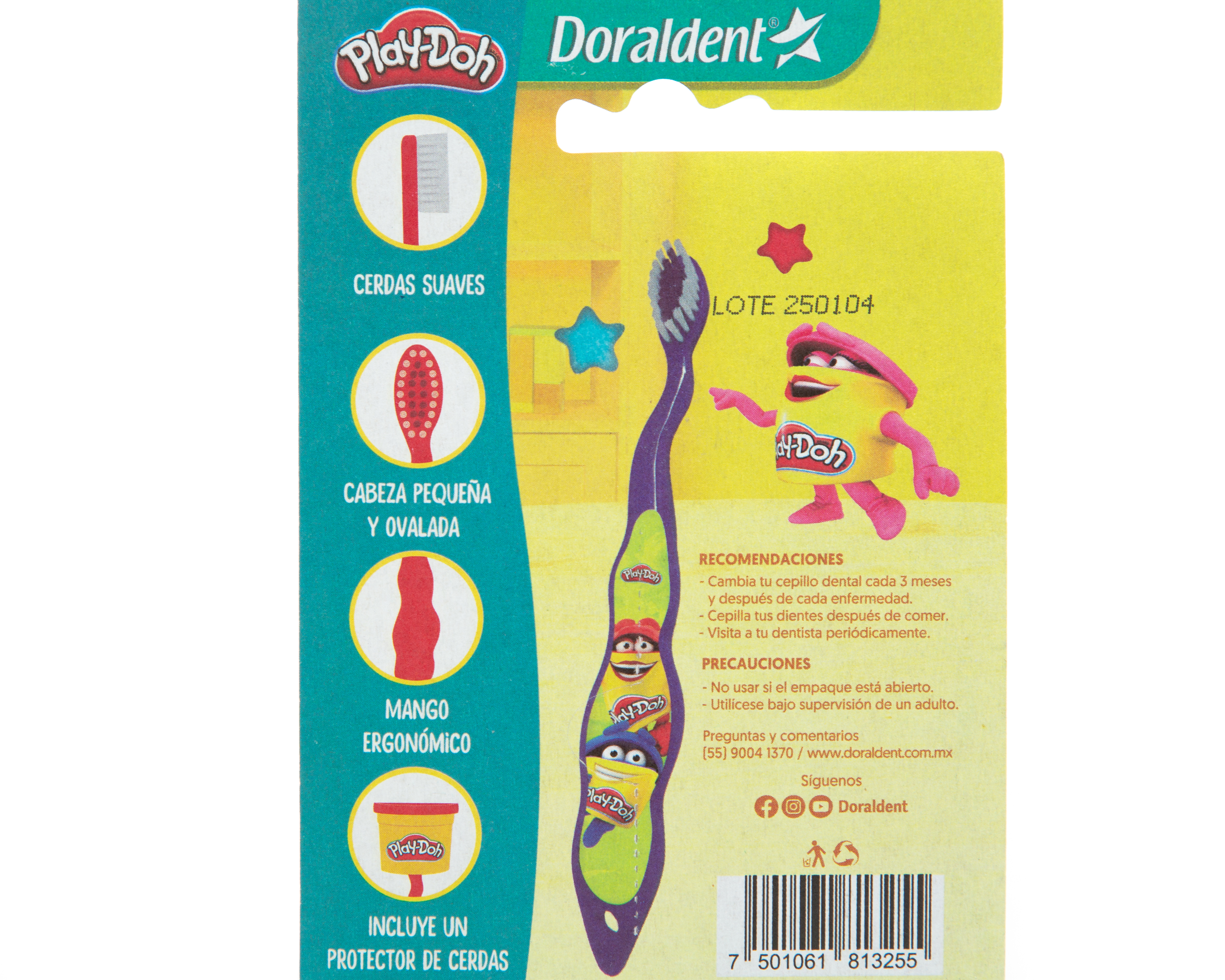 Foto 3 | Foto 3 | Cepillo de Dientes con Protector de Cerdas Doraldent Play-Doh 2 Piezas