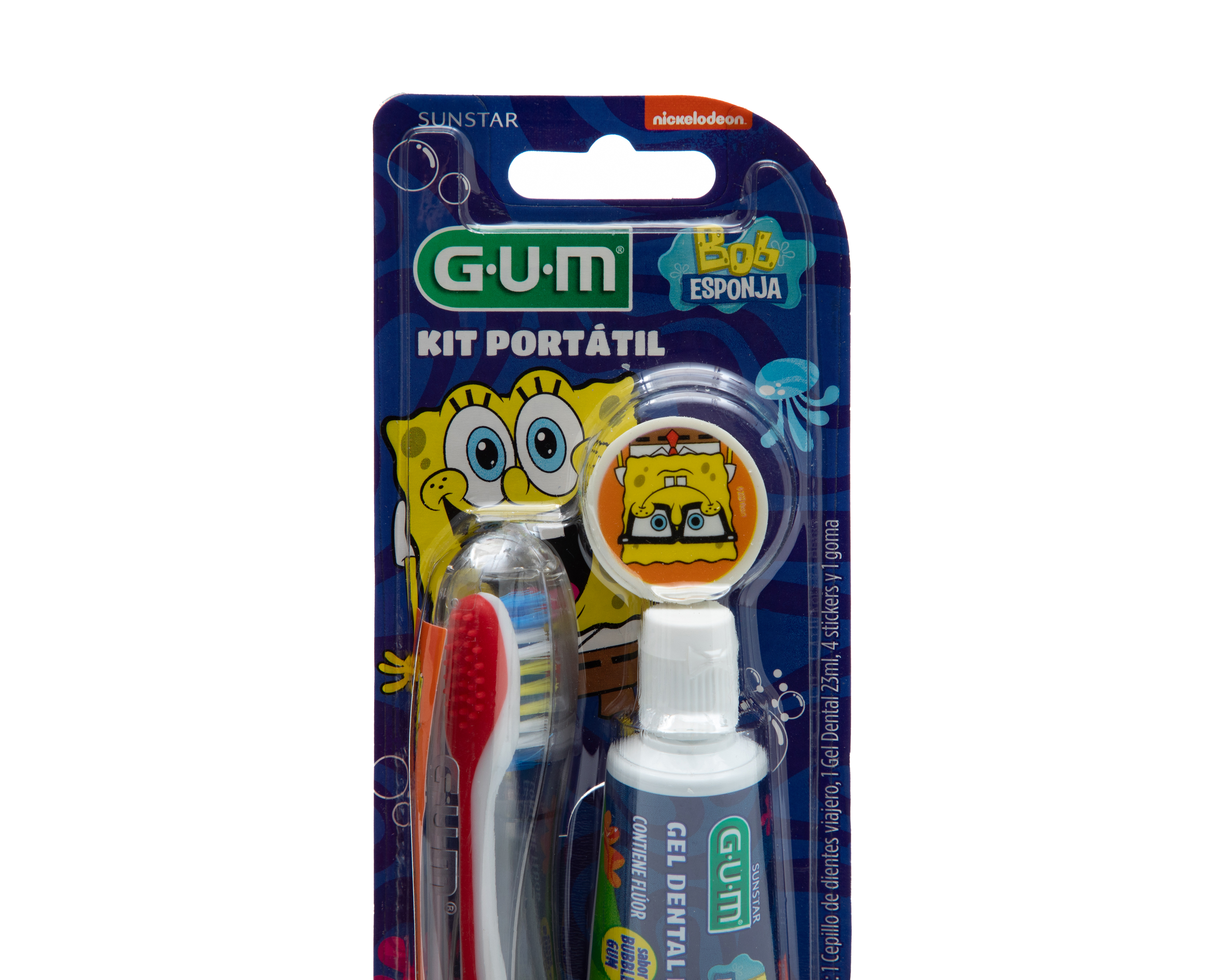 Foto 4 pulgar | Foto 3 | Kit de Viaje para Higiene Bucal Gum Bob Esponja 4 Piezas
