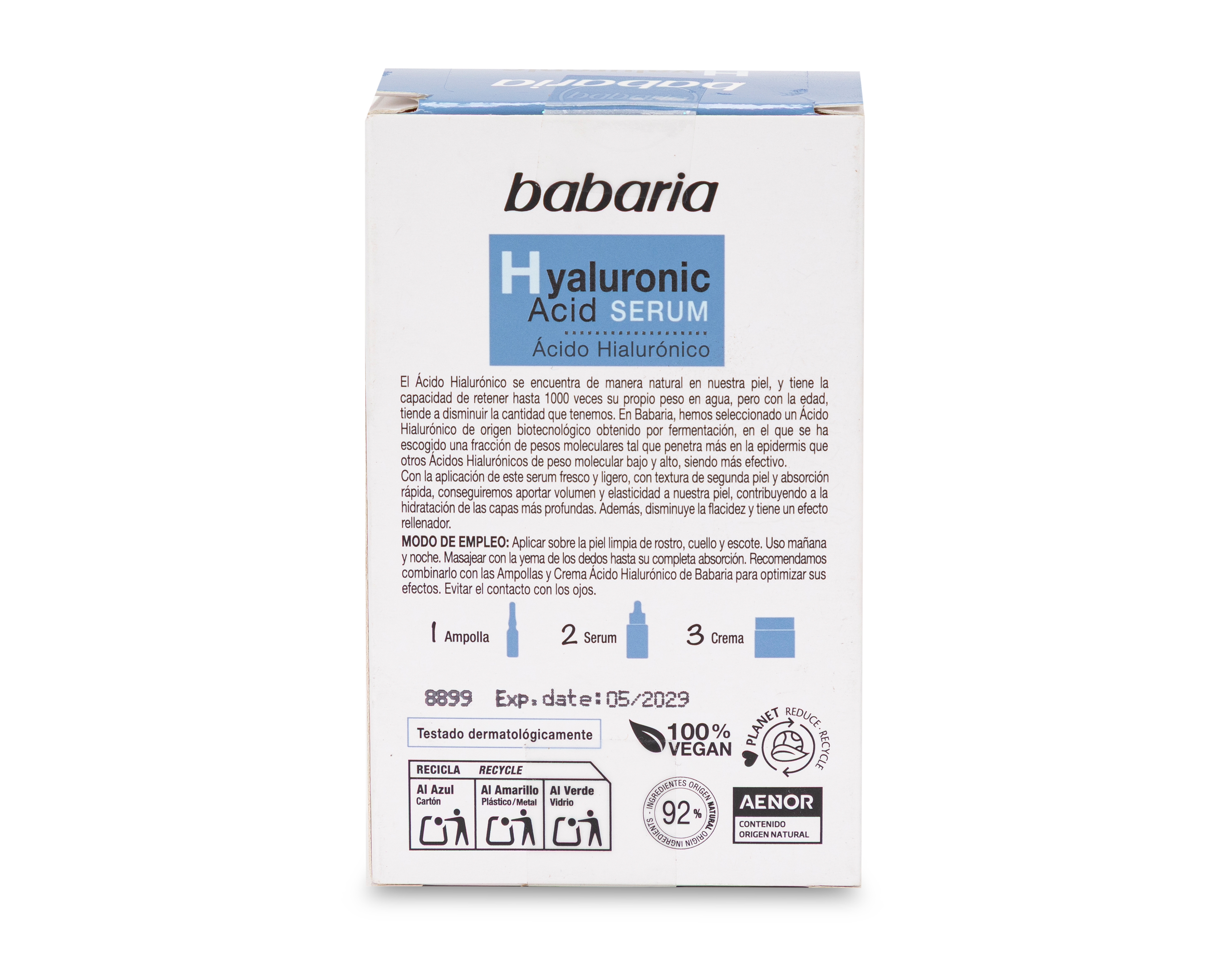 Foto 4 pulgar | Foto 3 | Suero Babaria con Ácido Hialurónico 30 ml