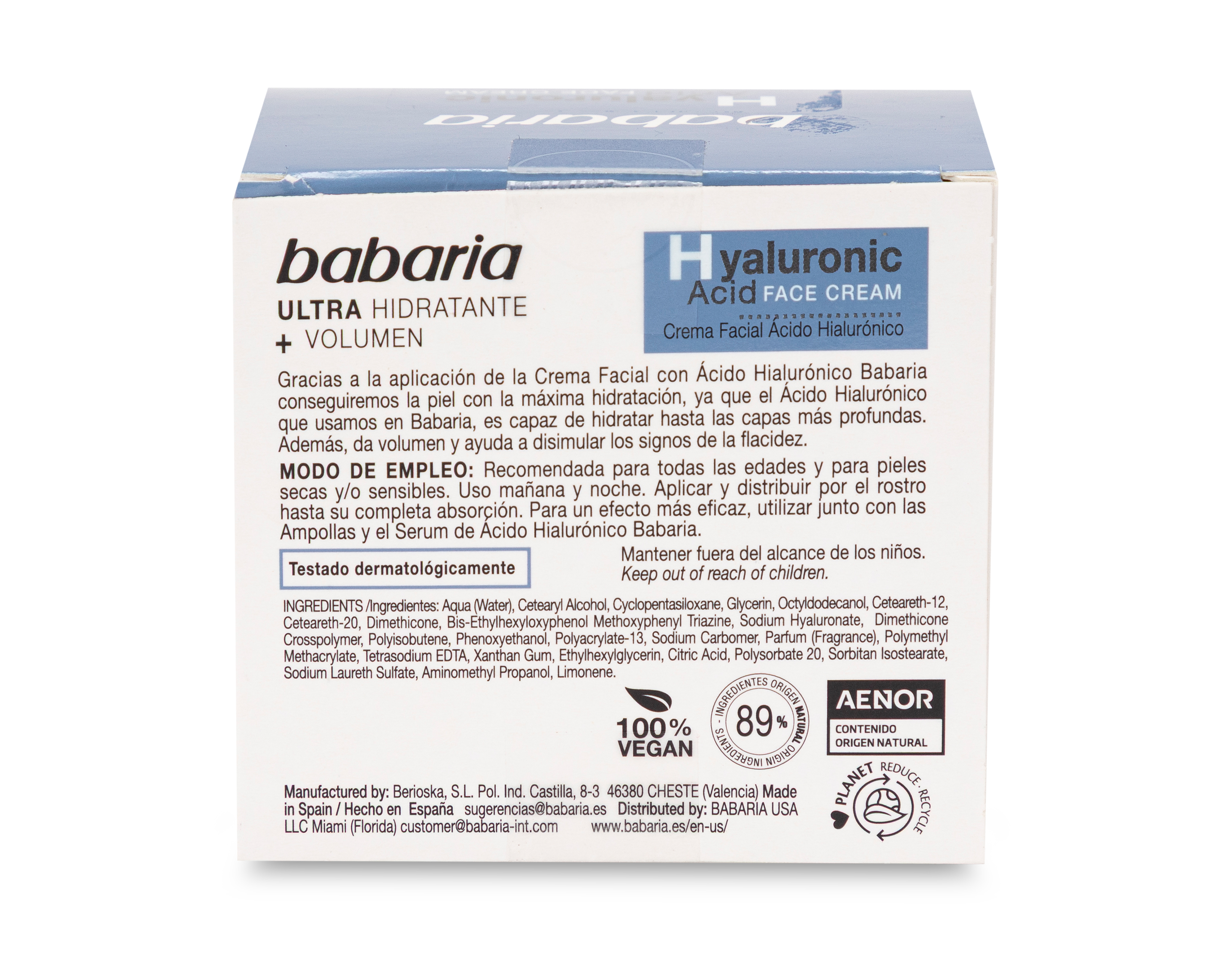 Foto 4 pulgar | Foto 3 | Crema Facial Babaria con Ácido Hialurónico 50 ml