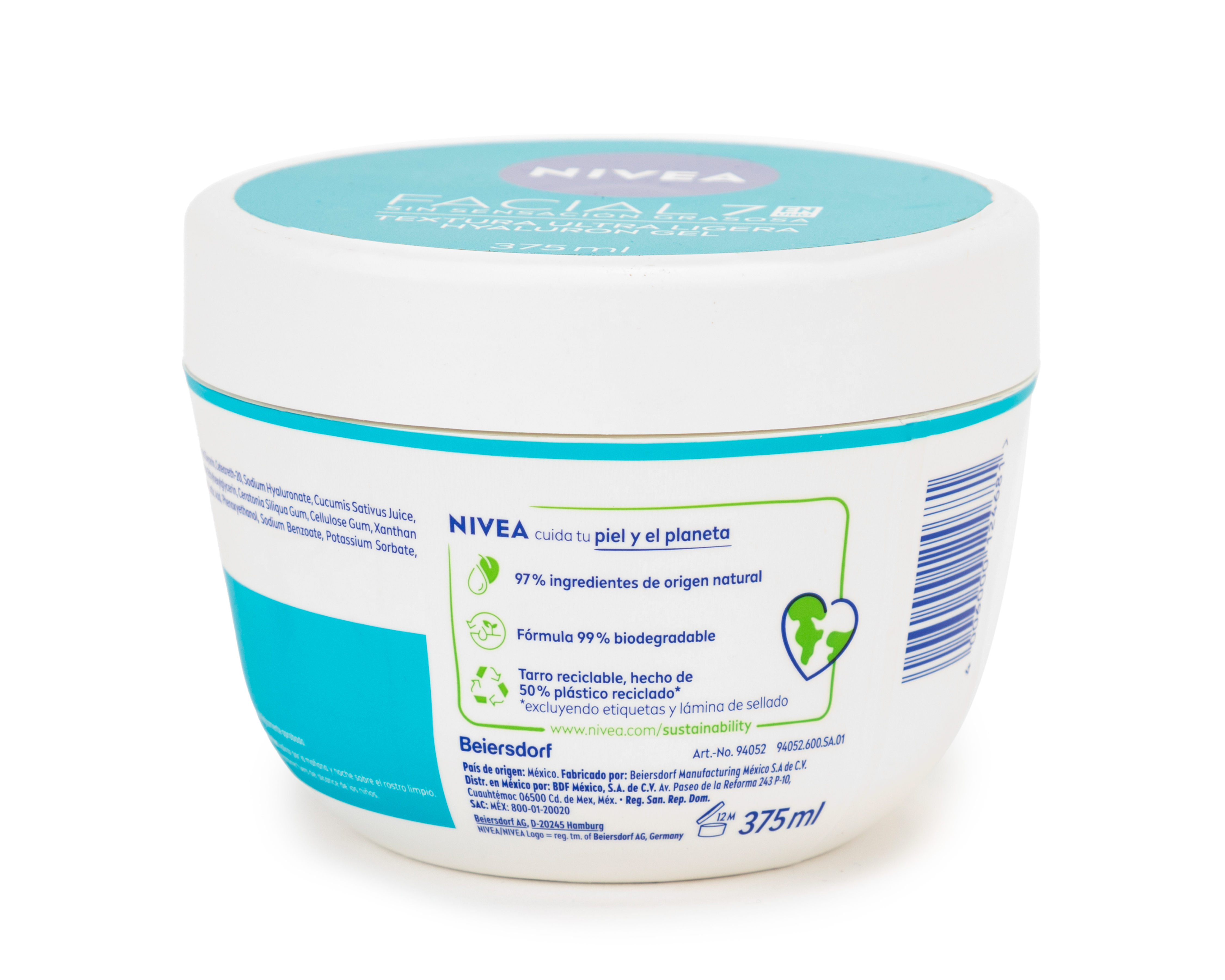Foto 3 pulgar | Foto 2 | Gel Facial Nivea con Ácido Hialurónico 7 en 1 375 ml
