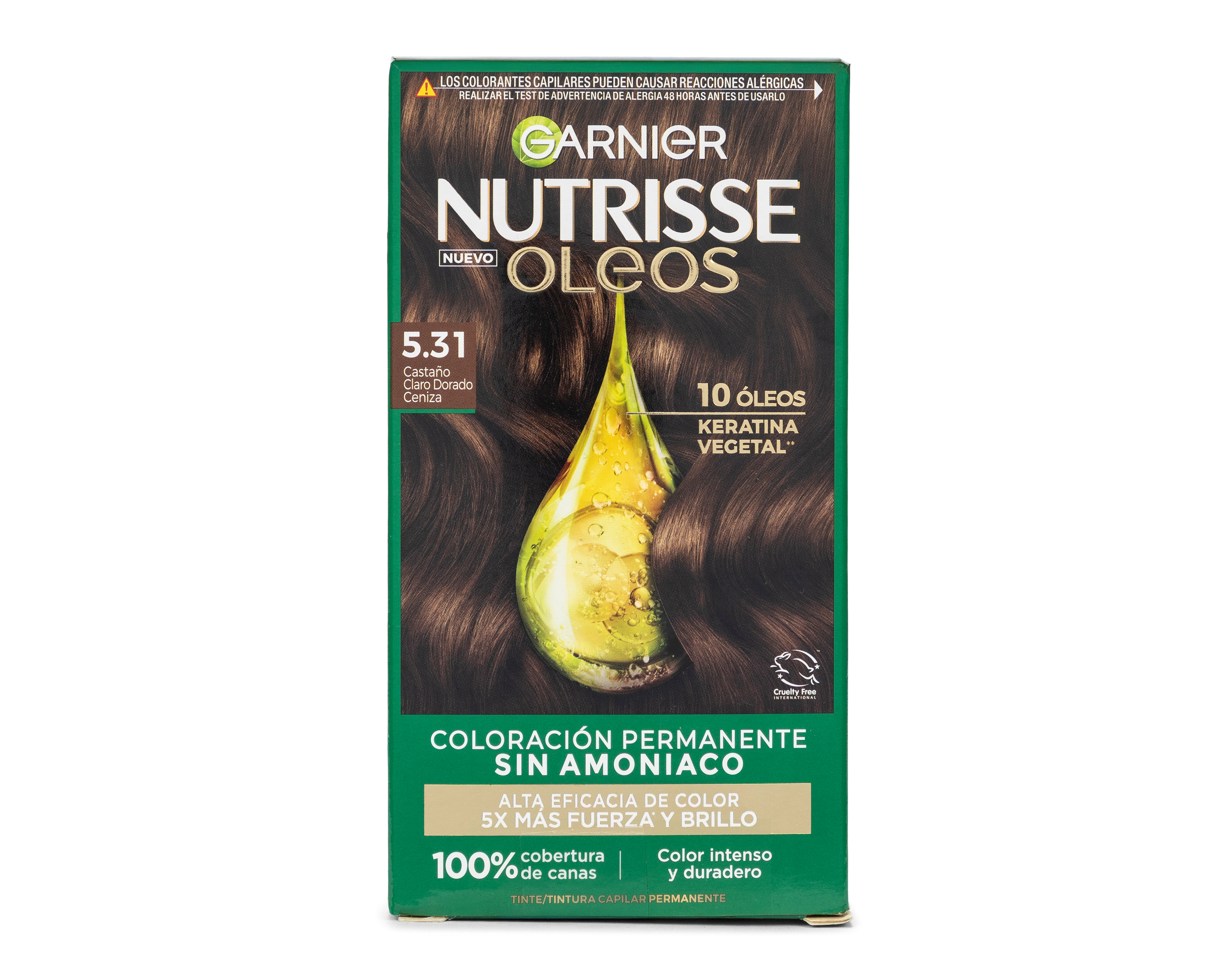 Tinte para Cabello Nutrisse Castaño Claro Dorado Ceniza