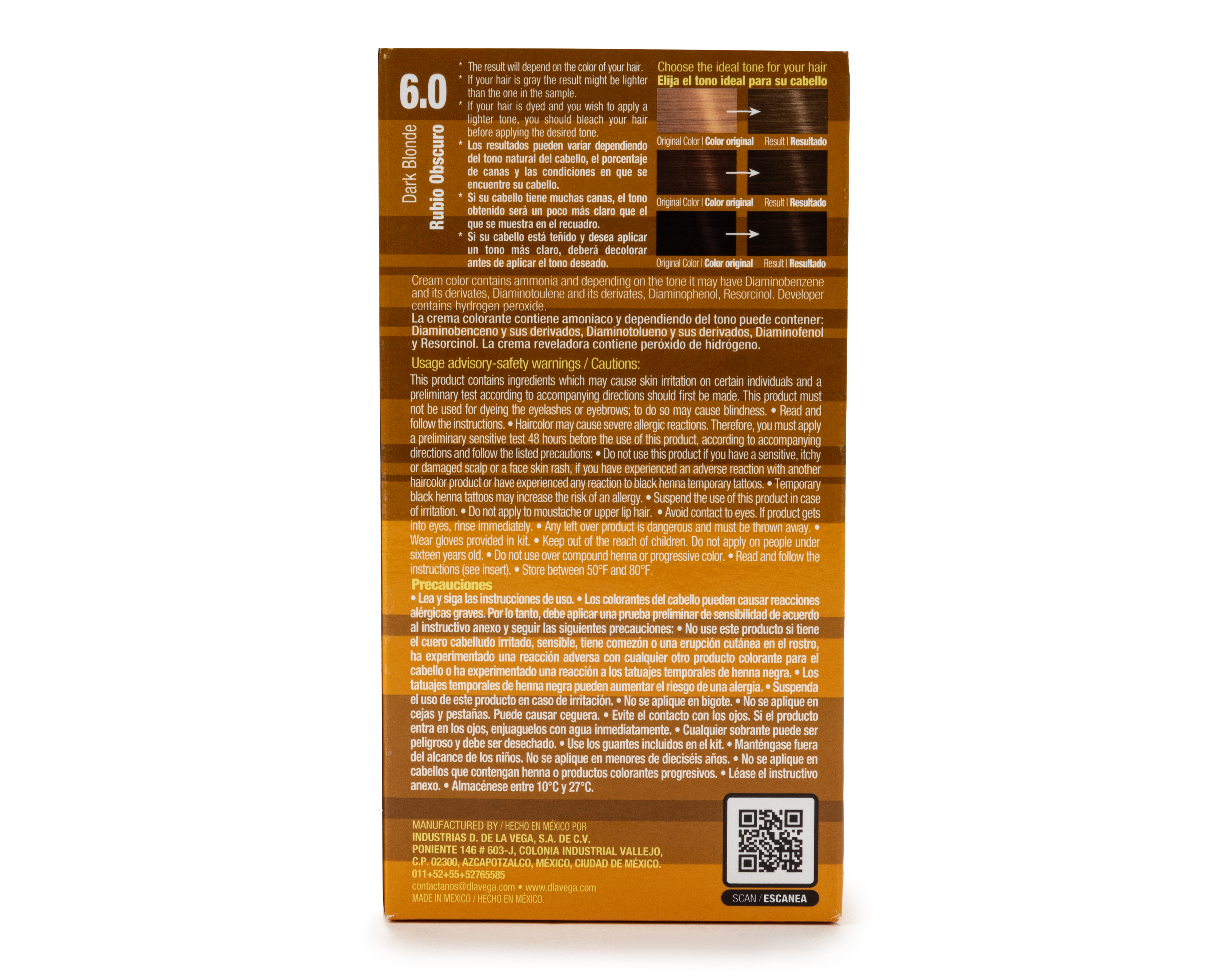 Foto 2 | Foto 2 | Tinte para Cabello D de la Vega 6.0 Rubio Oscuro