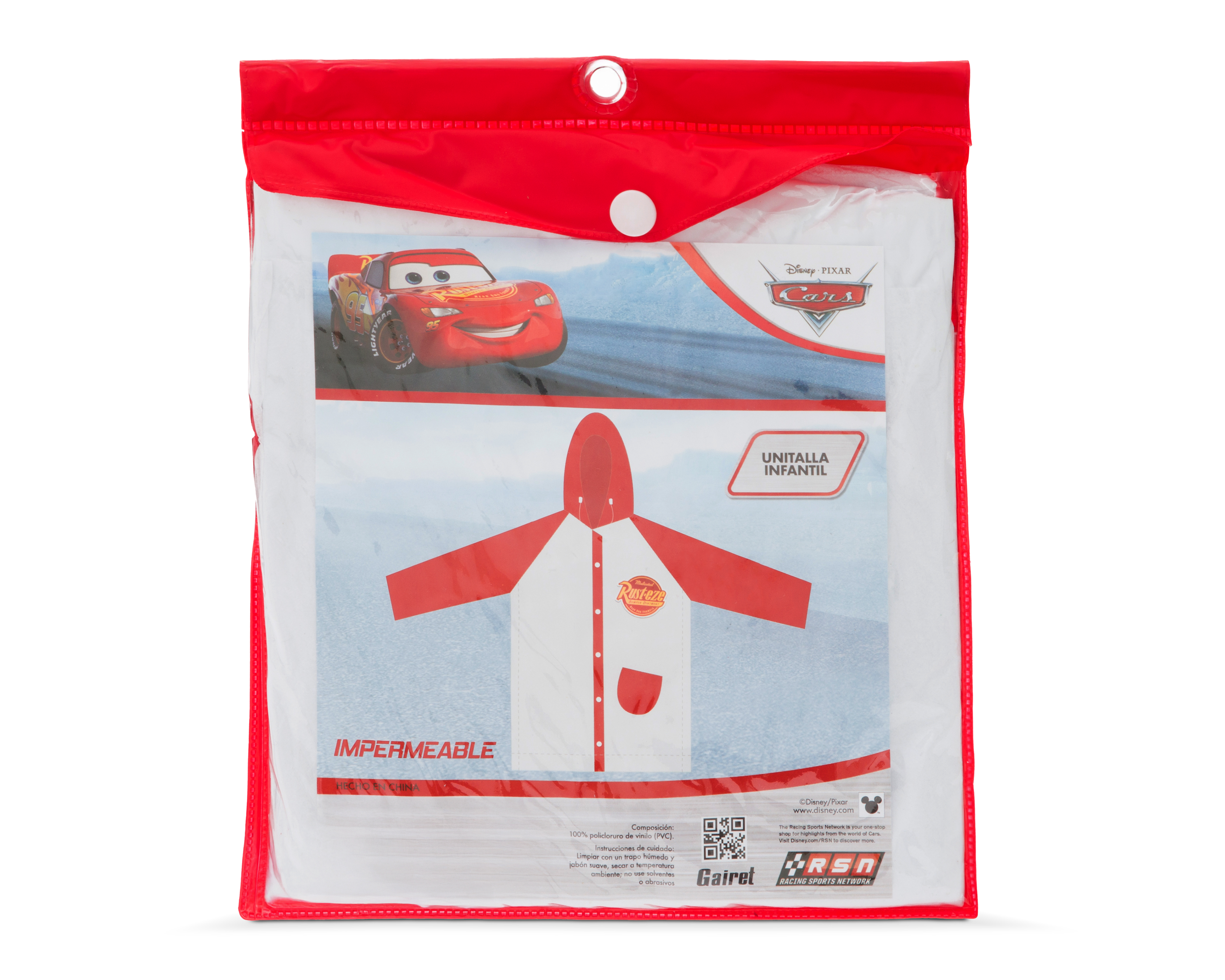 Foto 4 pulgar | Foto 3 | Impermeable Infantil Gairet Disney Cars Multicolor