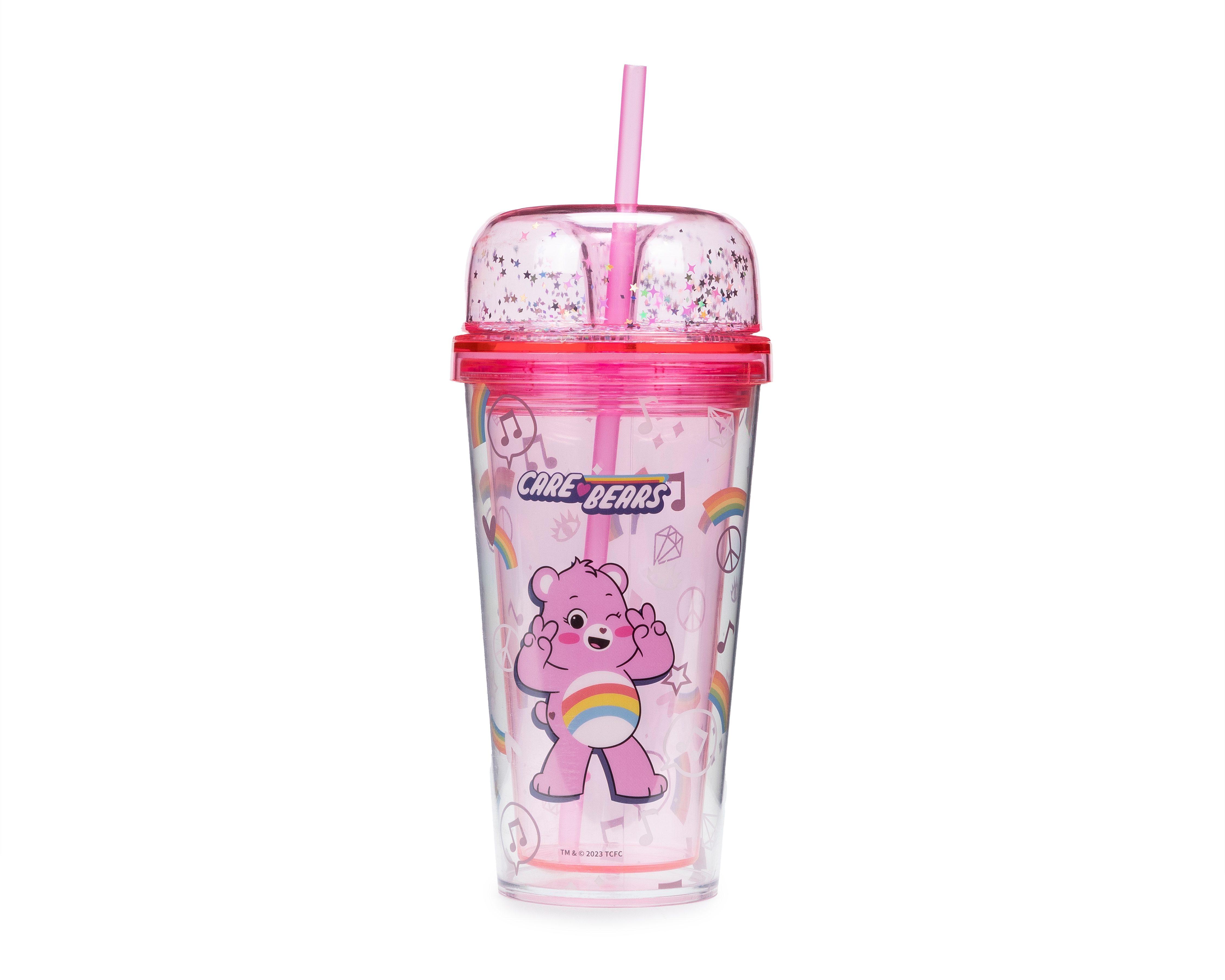 Vaso con Popote de Plástico Miniso 480 ml