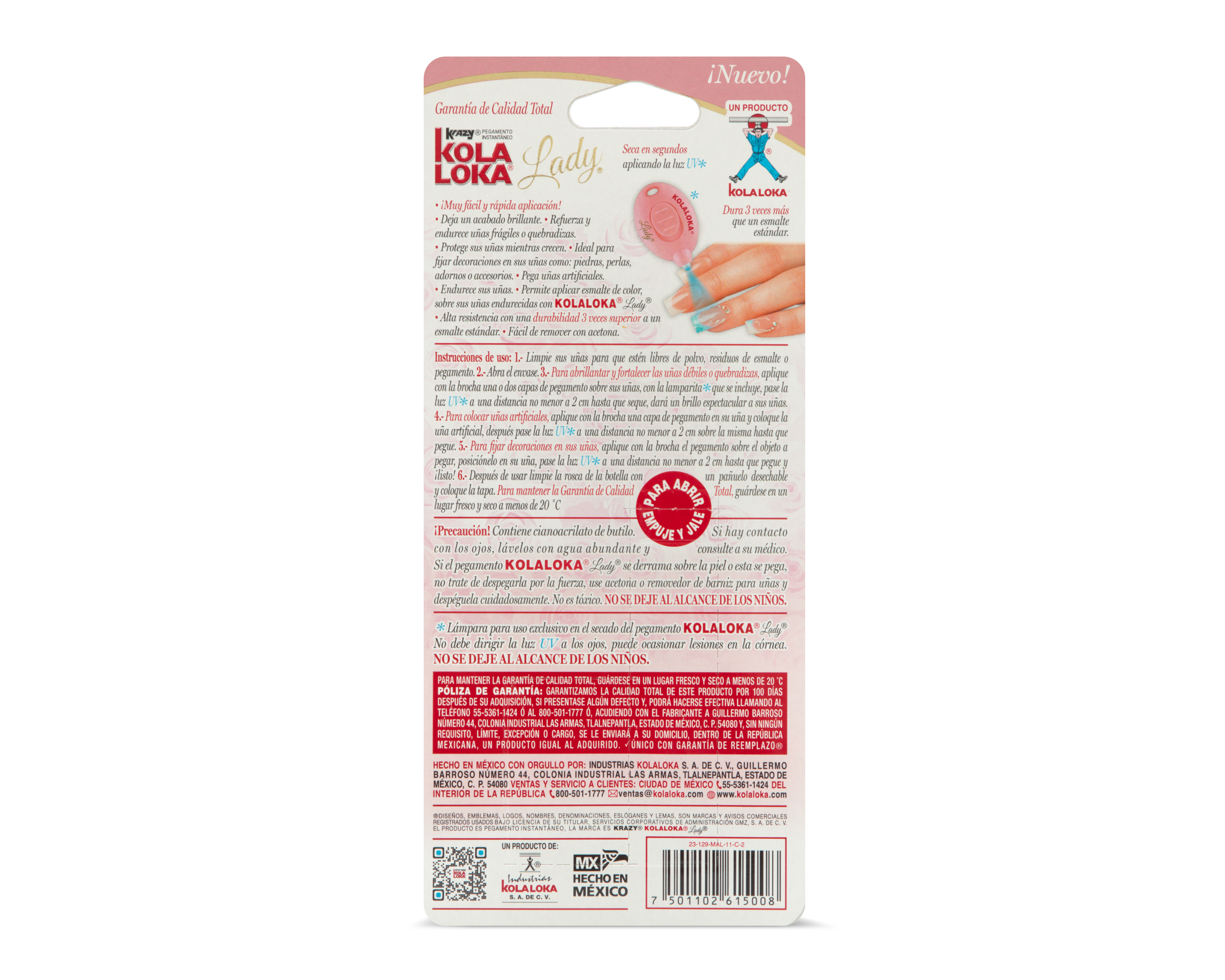 Foto 5 pulgar | Foto 4 | Pegamento Instantáneo Kola Loka Lady con Lámpara UV