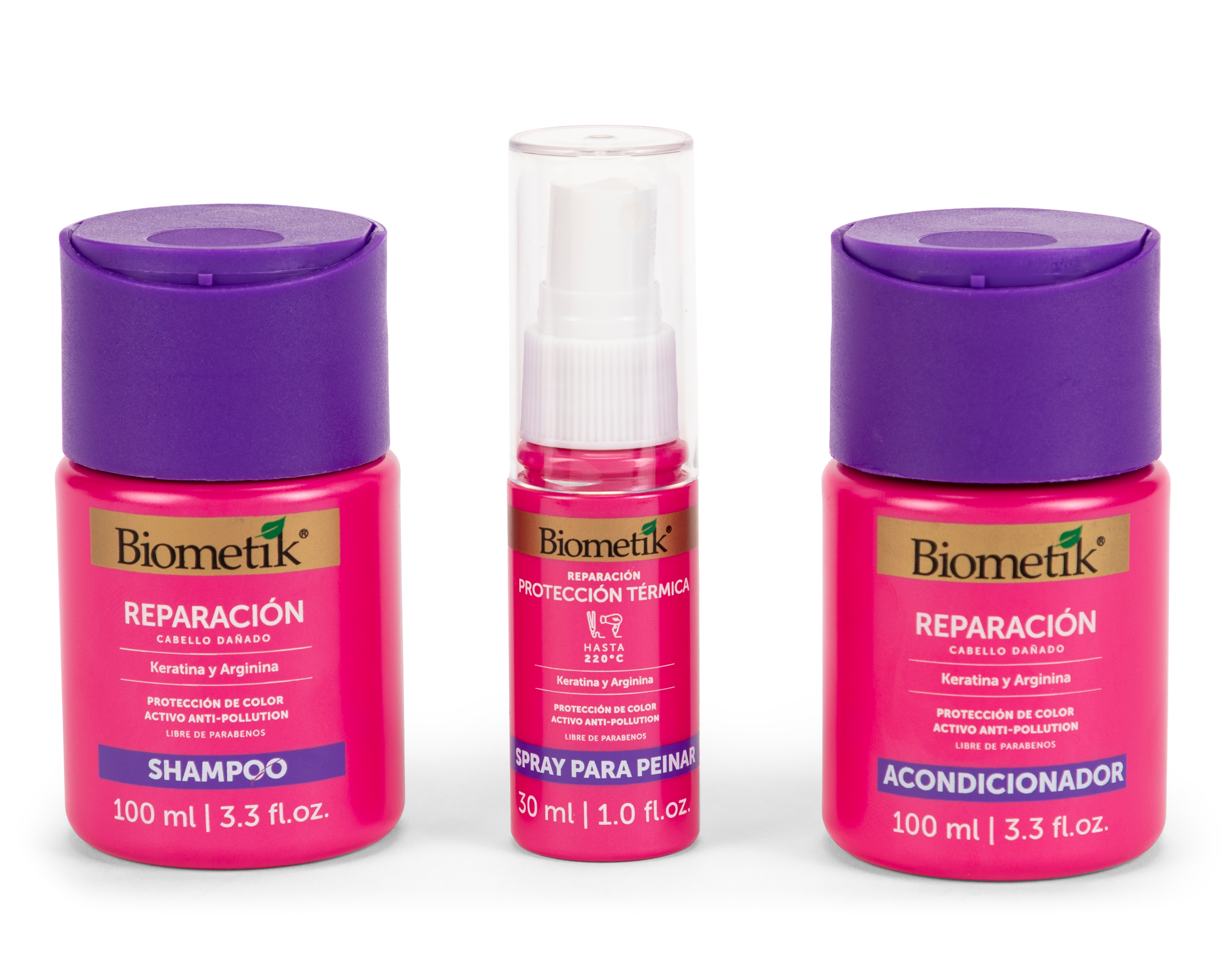 Kit de Viaje para Higiene Personal Biometik 3 Piezas