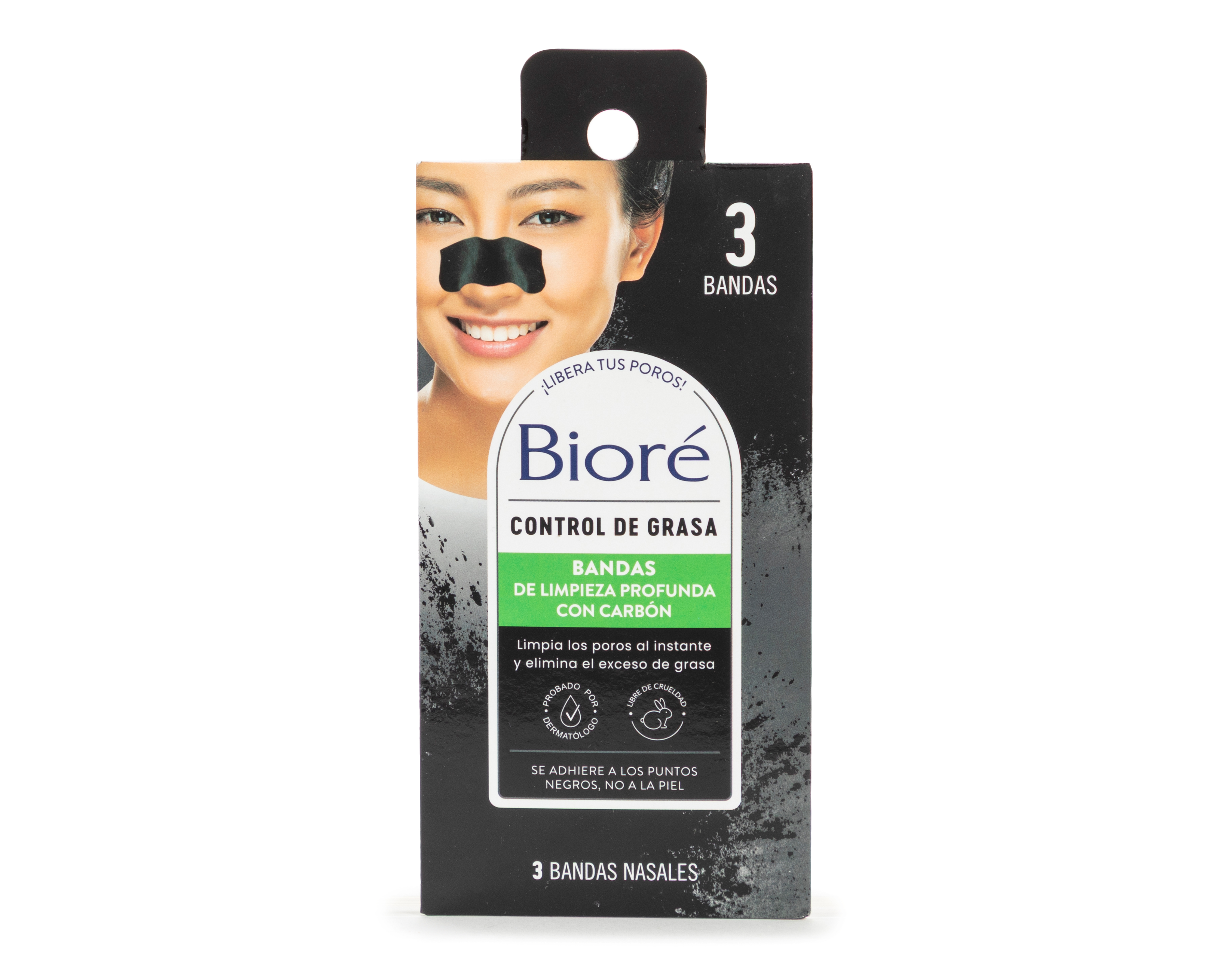 Foto 2 pulgar | Foto 1 | Bandas Nasales Bioré de Carbón 3 Piezas
