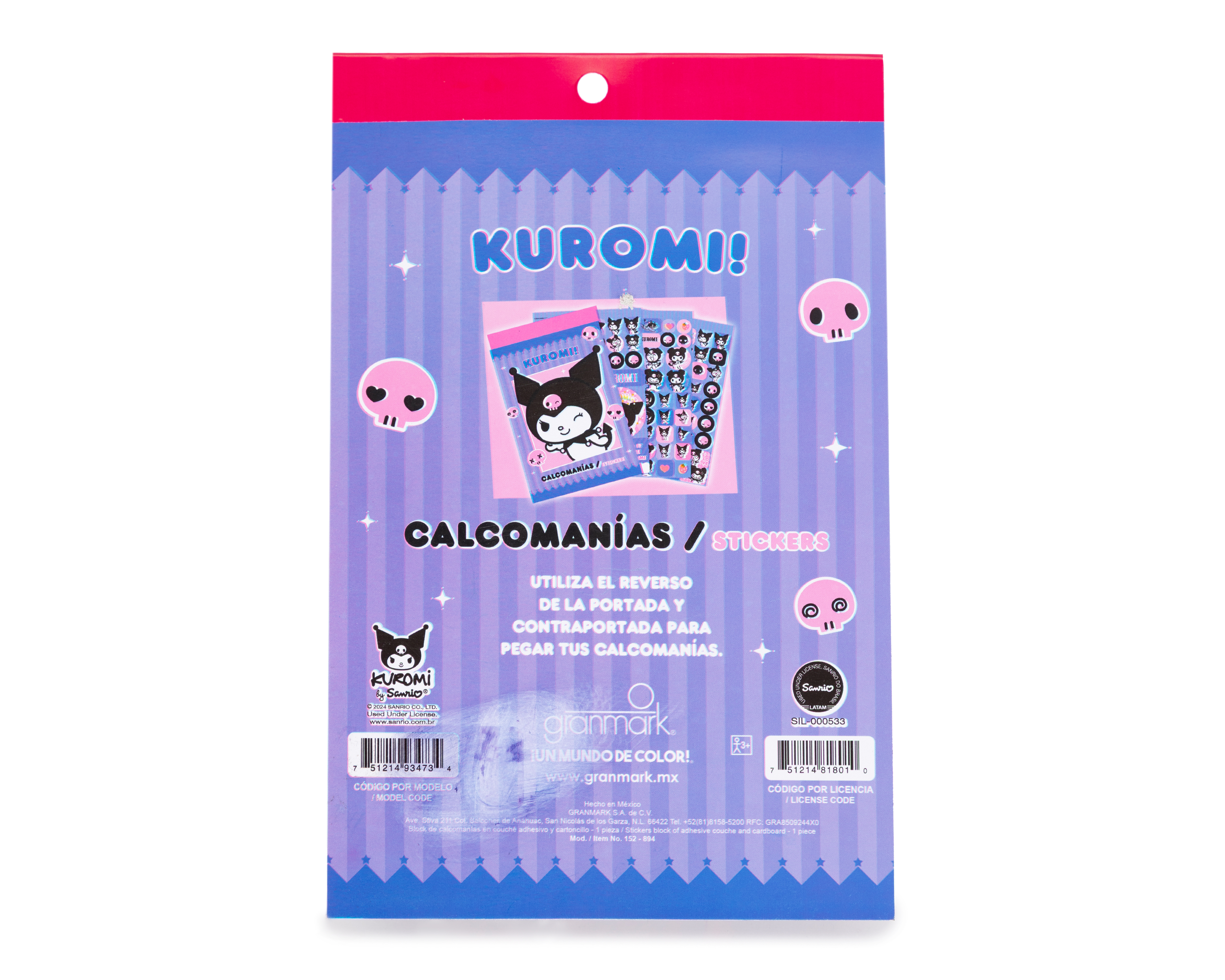 Foto 3 pulgar | Foto 2 | Stickers Kuromi 6 Hojas