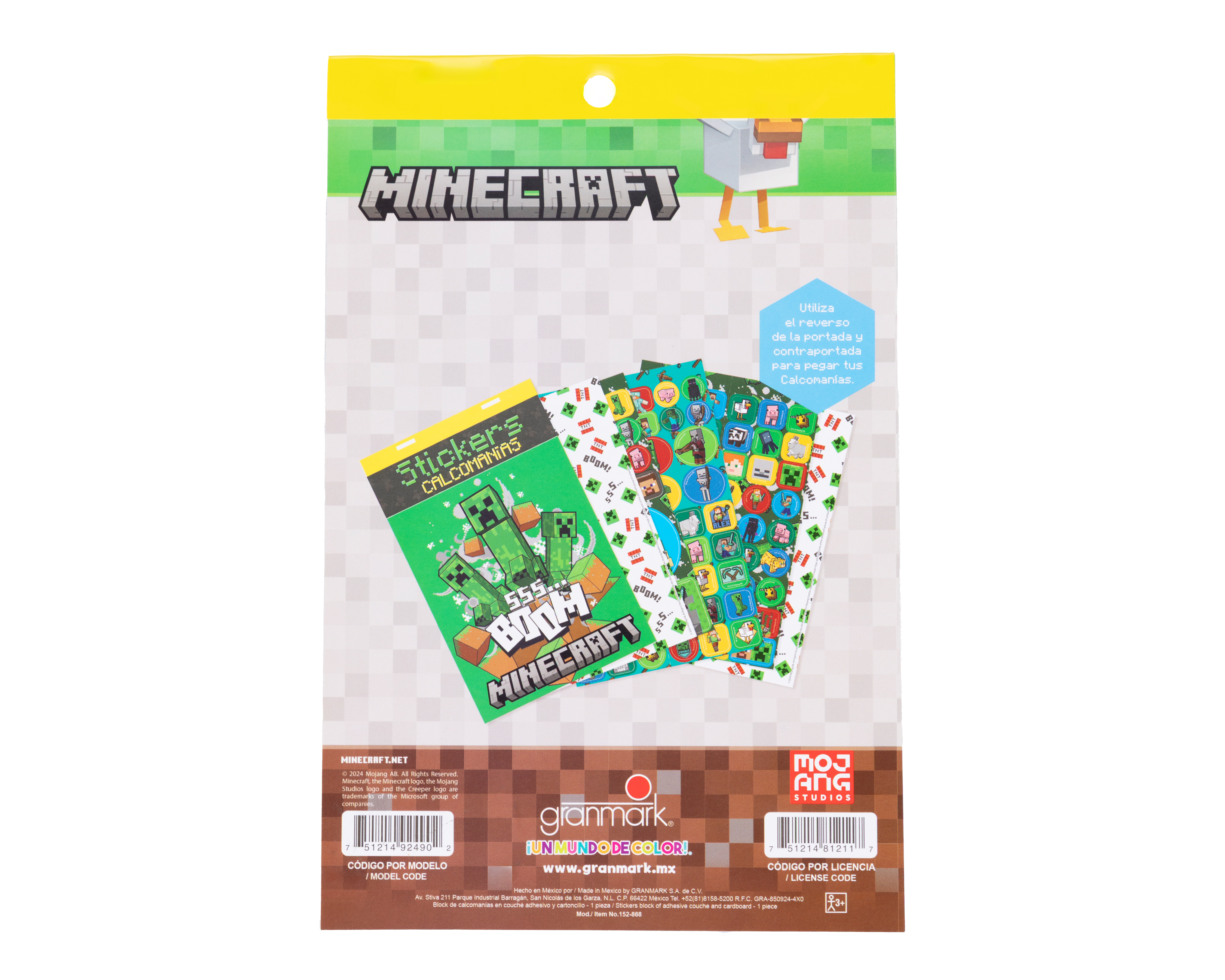 Foto 3 pulgar | Foto 2 | Stickers Minecraft 6 hojas