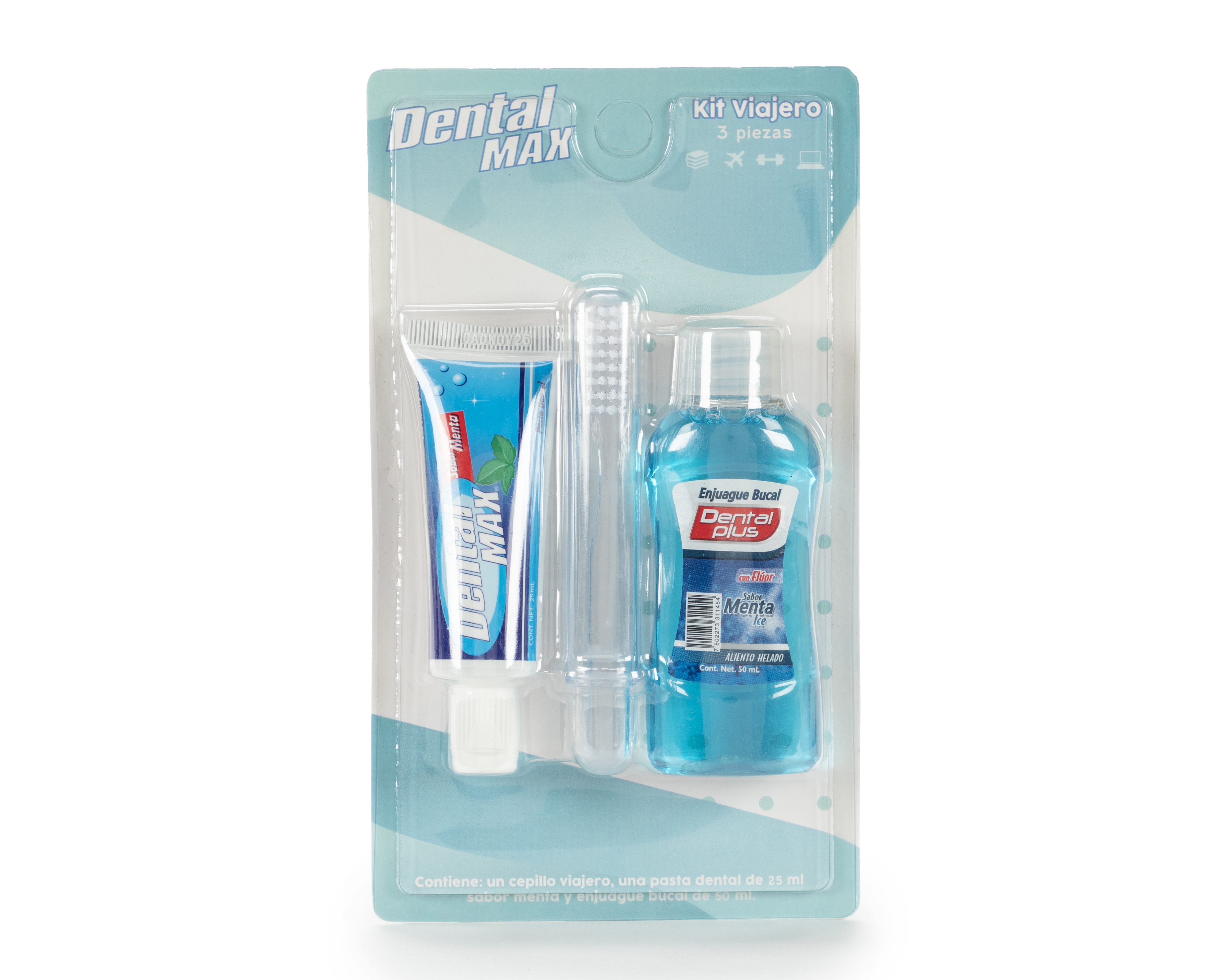 Kit de Viaje para Higiene Bucal Dental Max 3 Piezas
