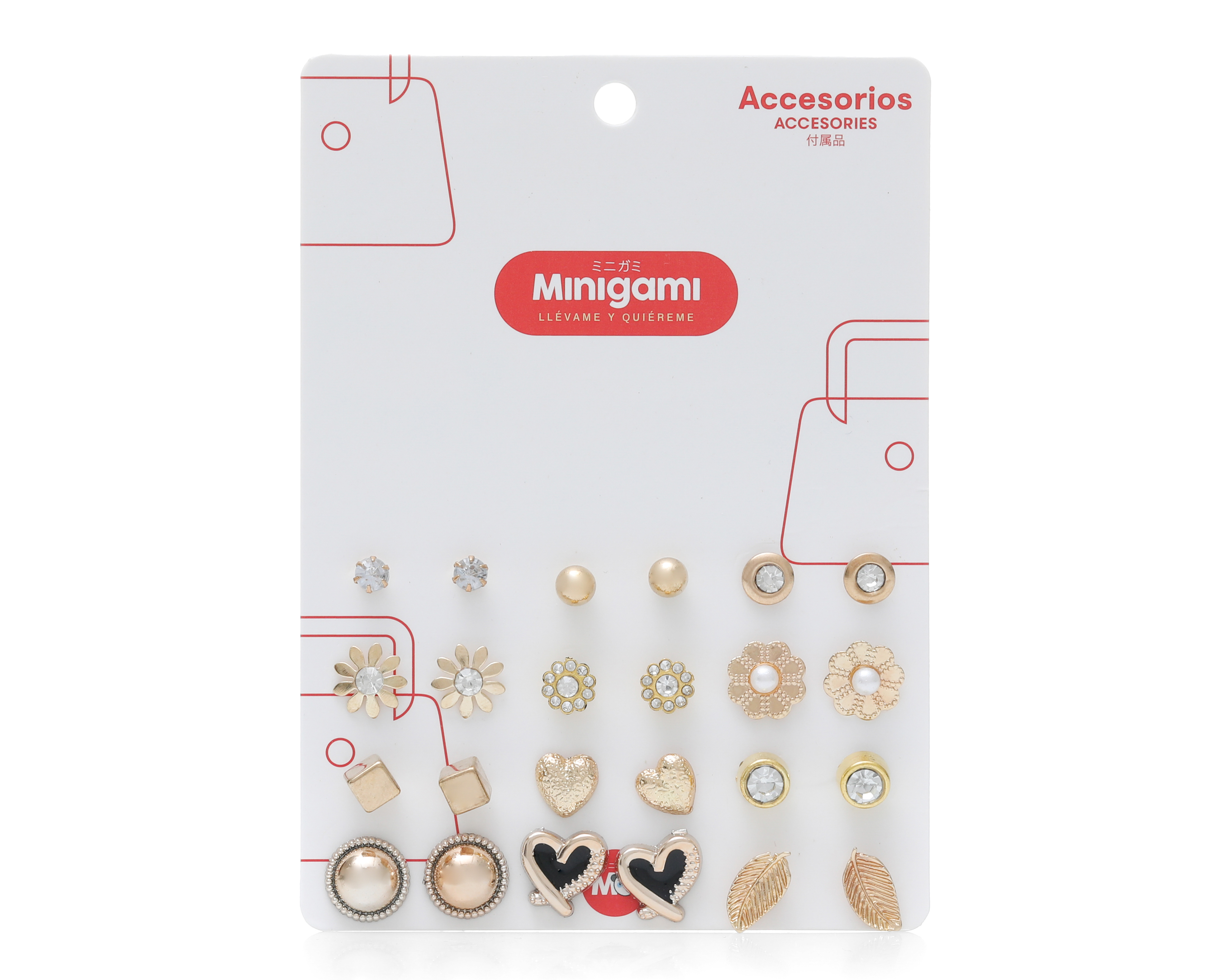 Aretes de Plástico Minigami 12 Pares