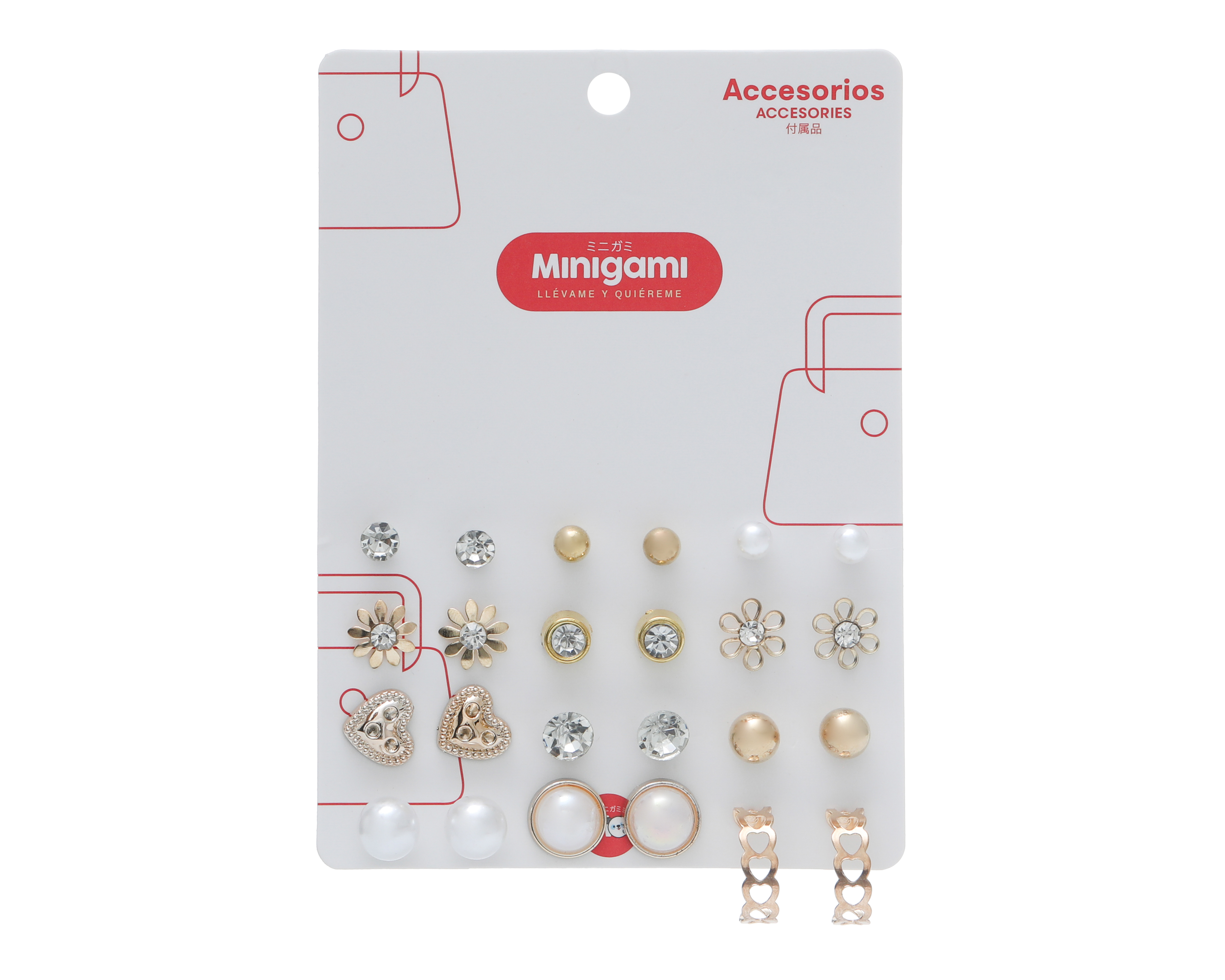 Aretes de Plástico Minigami 12 Pares