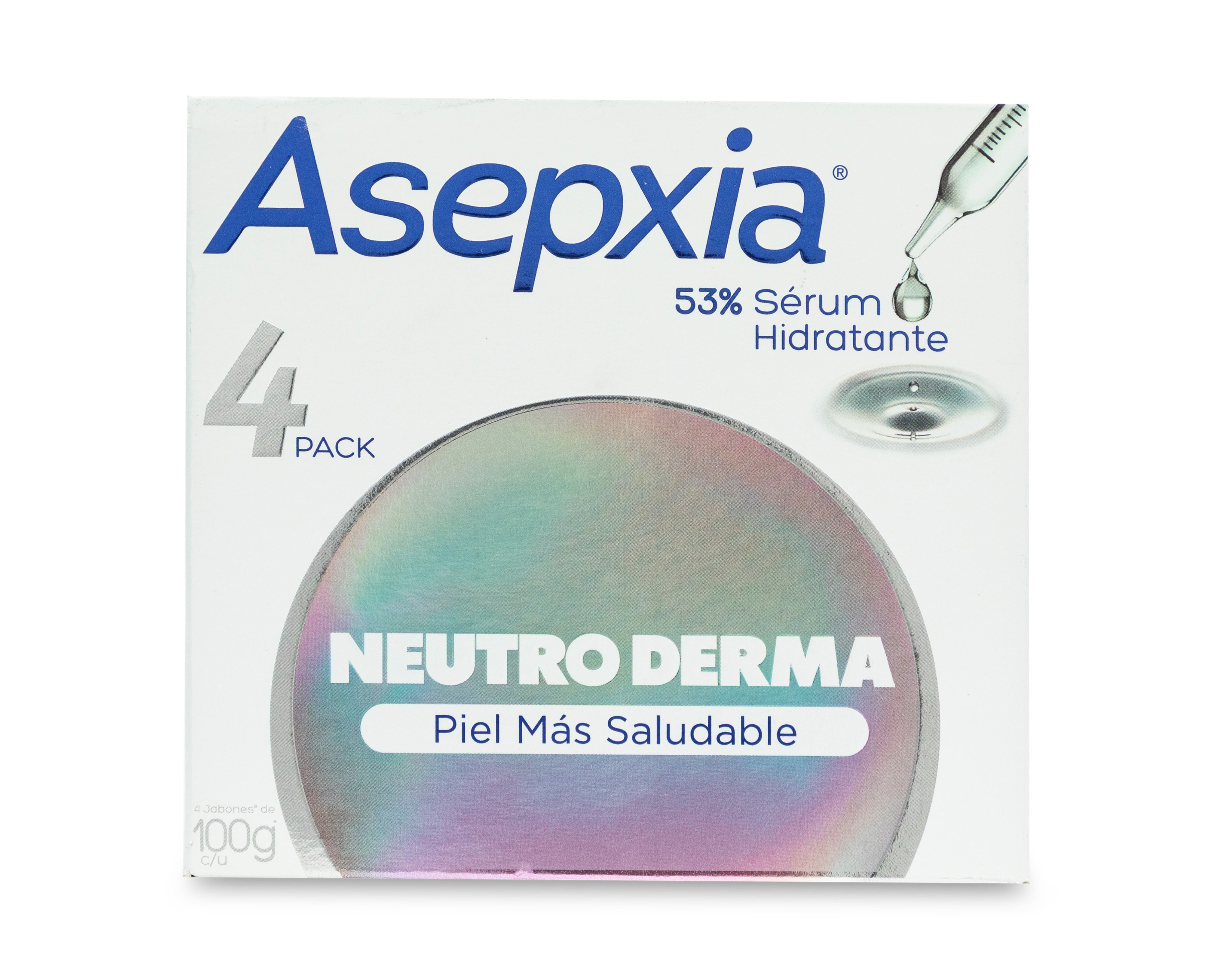 Jabón Hidratante Asepxia Neutro Derma 4 Piezas
