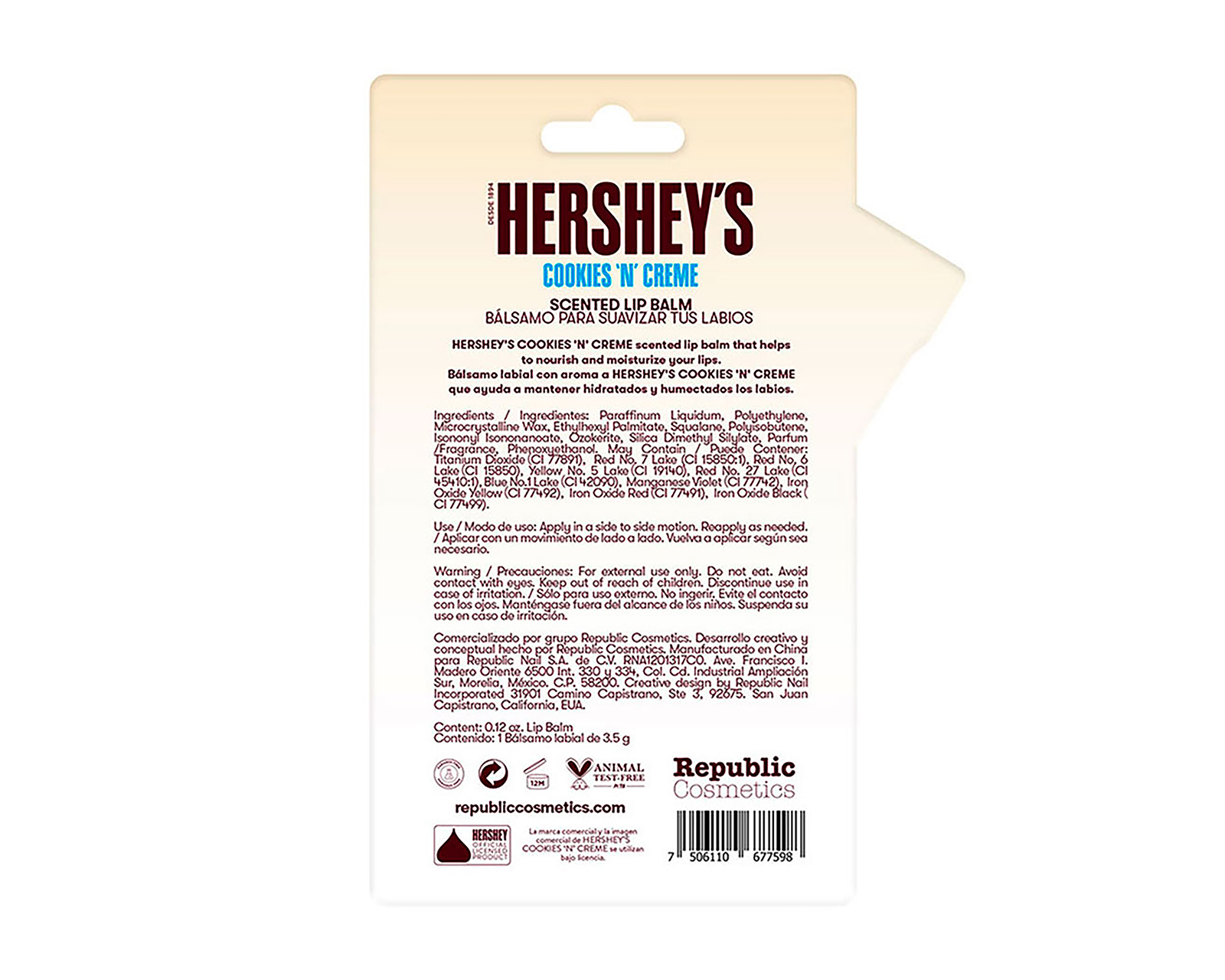 Foto 3 | Foto 3 | Bálsamo Labial Republic Cosmetics Hershey's Cookies & Cream 3.5 g
