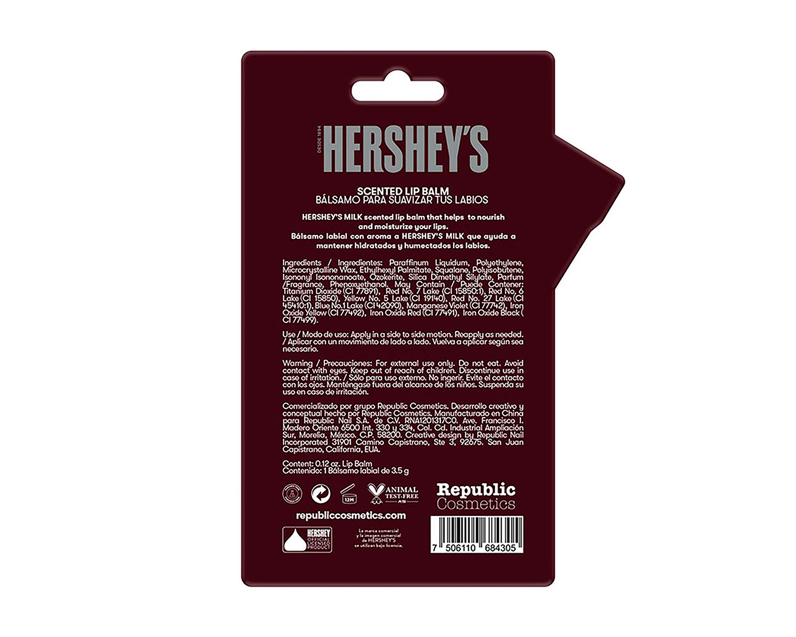 Foto 4 pulgar | Foto 3 | Bálsamo Labial Republic Cosmetics Hershey's Milk Chocolate 3.5 g